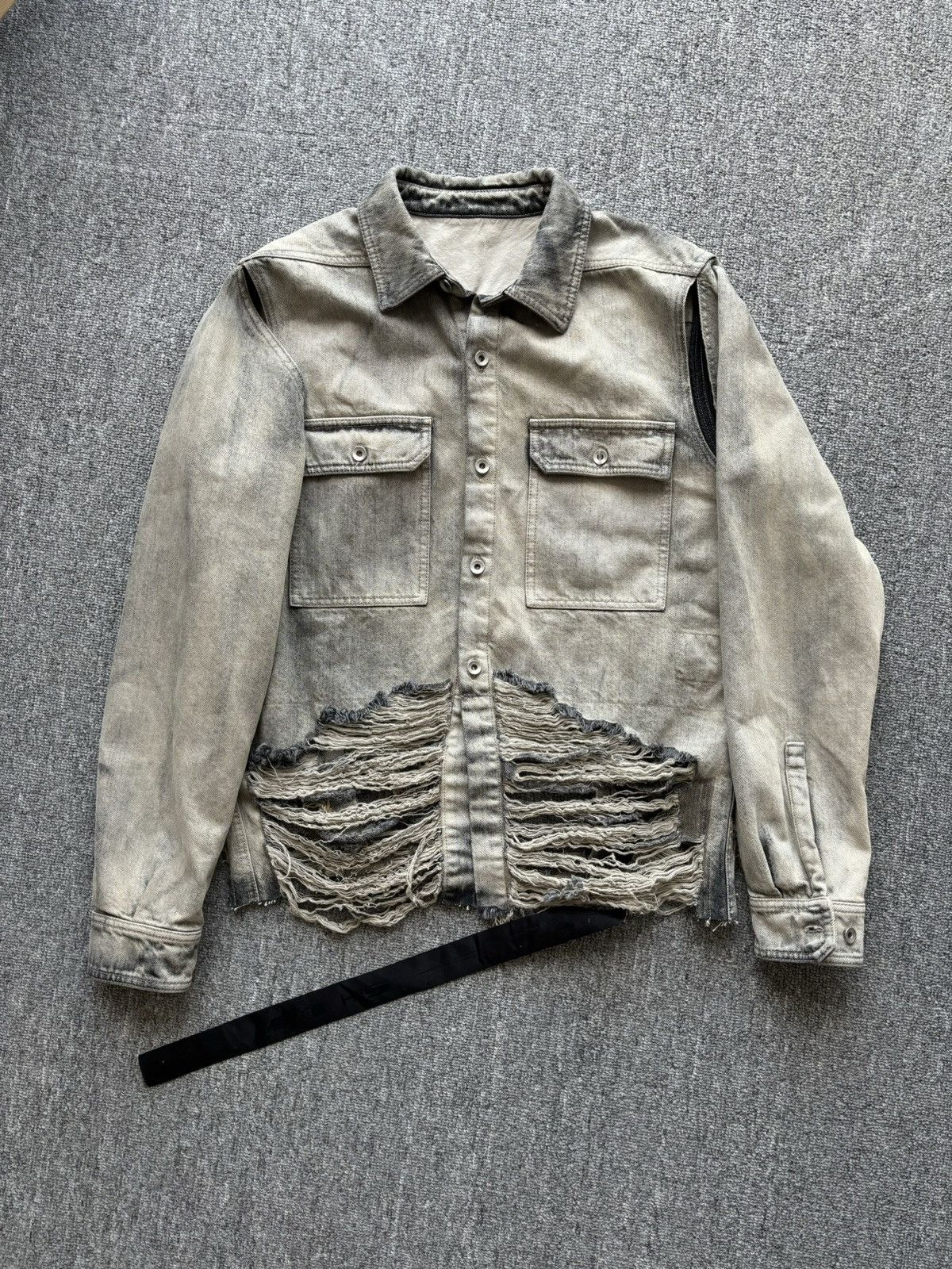 ジャケット・アウター Rick Owens DRKSHDW cropped denim shirt Cropped Outershirt in Bruise – SVRN