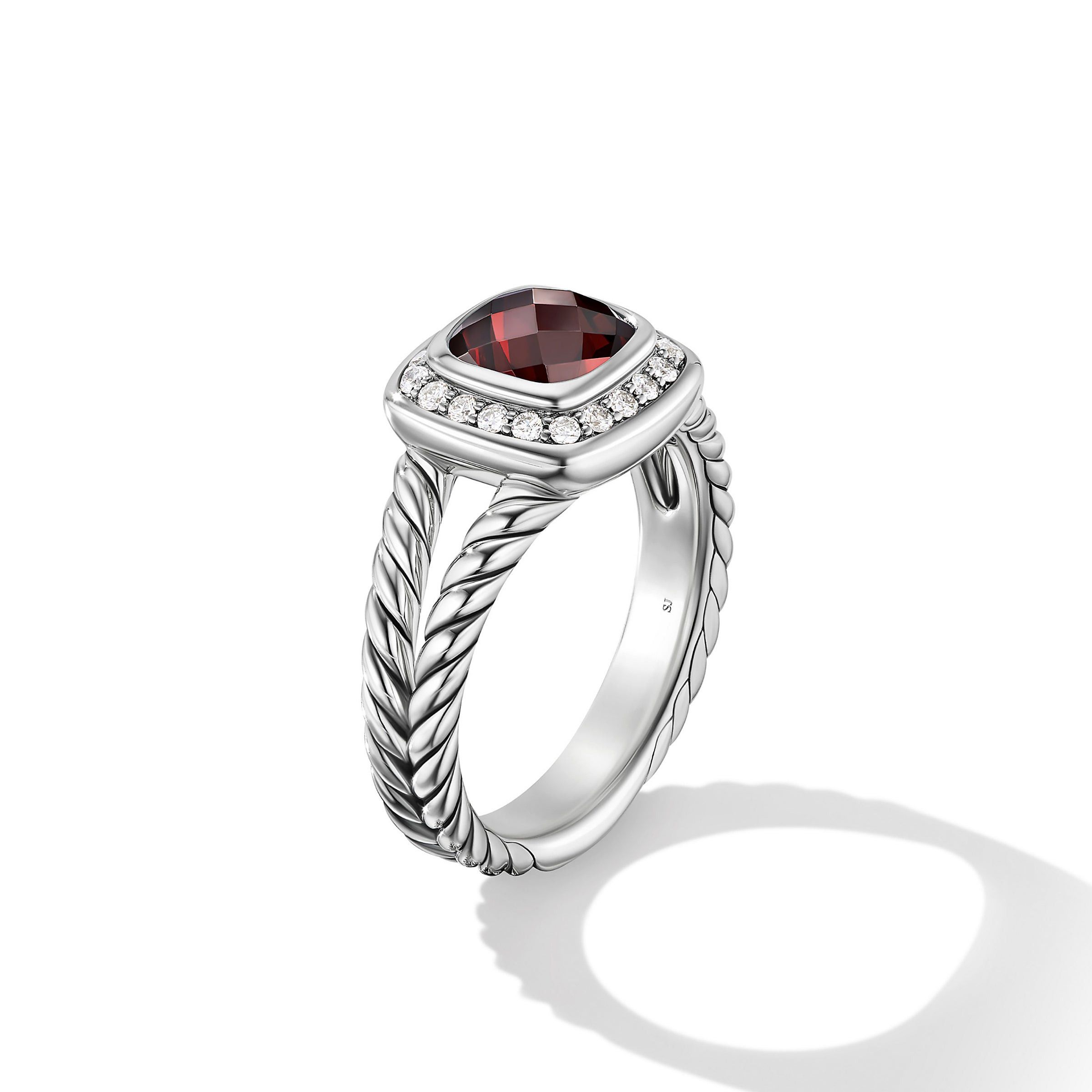 David Yurman o1w1db10525 R07443D Ring in Silver with Garnet and Diamond Size ONE SIZE - 3 Thumbnail
