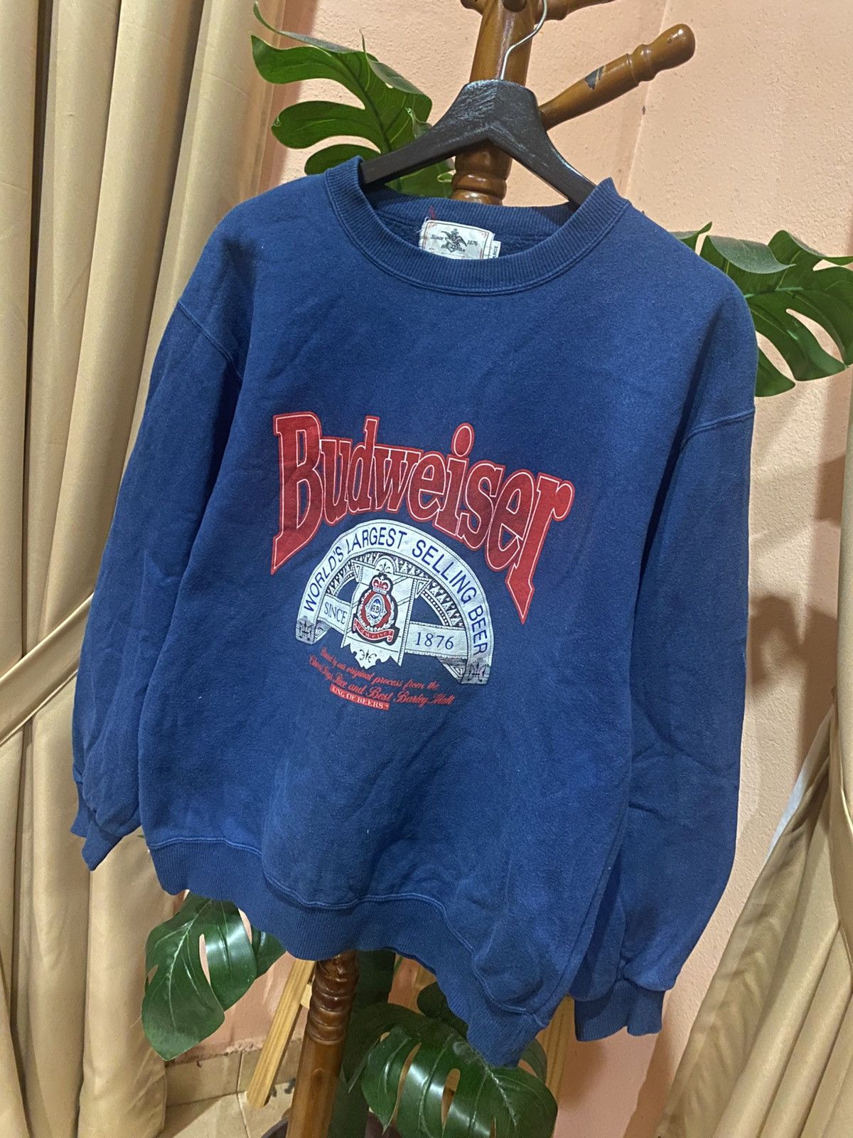 Budweiser Vintage Budweiser Sweatshirt – 90s Blue Crewneck Beer Promo Size US L / EU 52-54 / 3 - 2 Thumbnail
