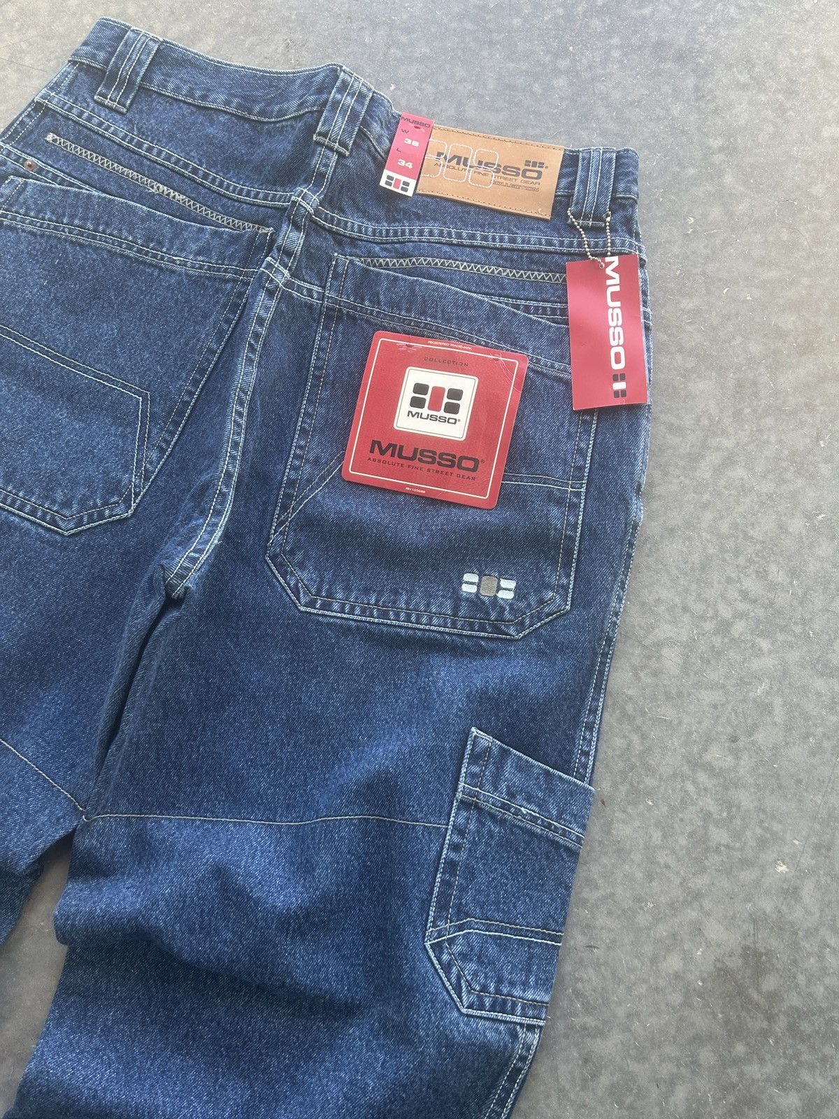 JNCO × Vintage BNWT Vintage Y2K Musso Baggy Carpenter Jeans 38x34 Size US 38 / EU 54 - 3 Thumbnail