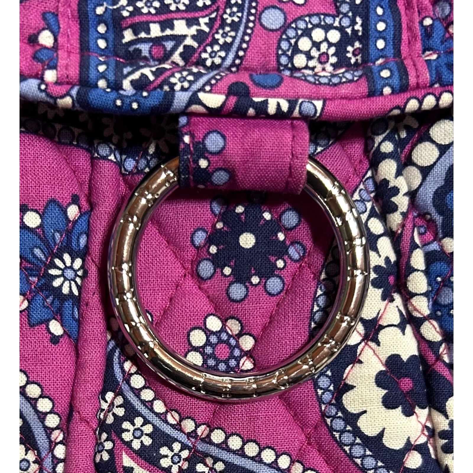 Vintage Vera Bradley Hobo Saddle Bag Boysenberry Purse Crossbody Shoulder Women Large Purple Pattern Paisley Quilted Size ONE SIZE - 6 Thumbnail