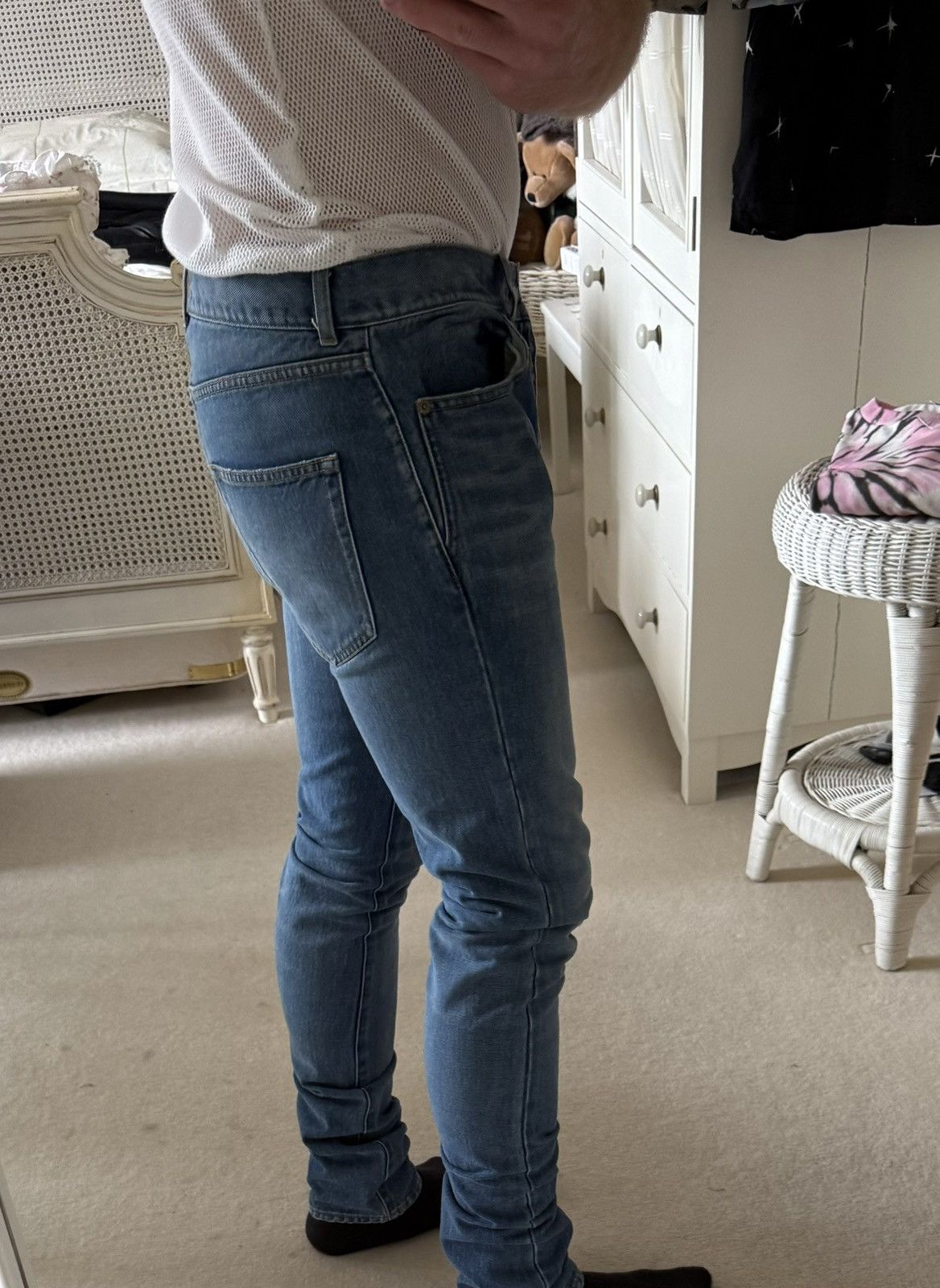 Saint Laurent Paris SS18 Saint Laurent logo script denim jeans 31 grail D02 Size US 31 - 5 Thumbnail
