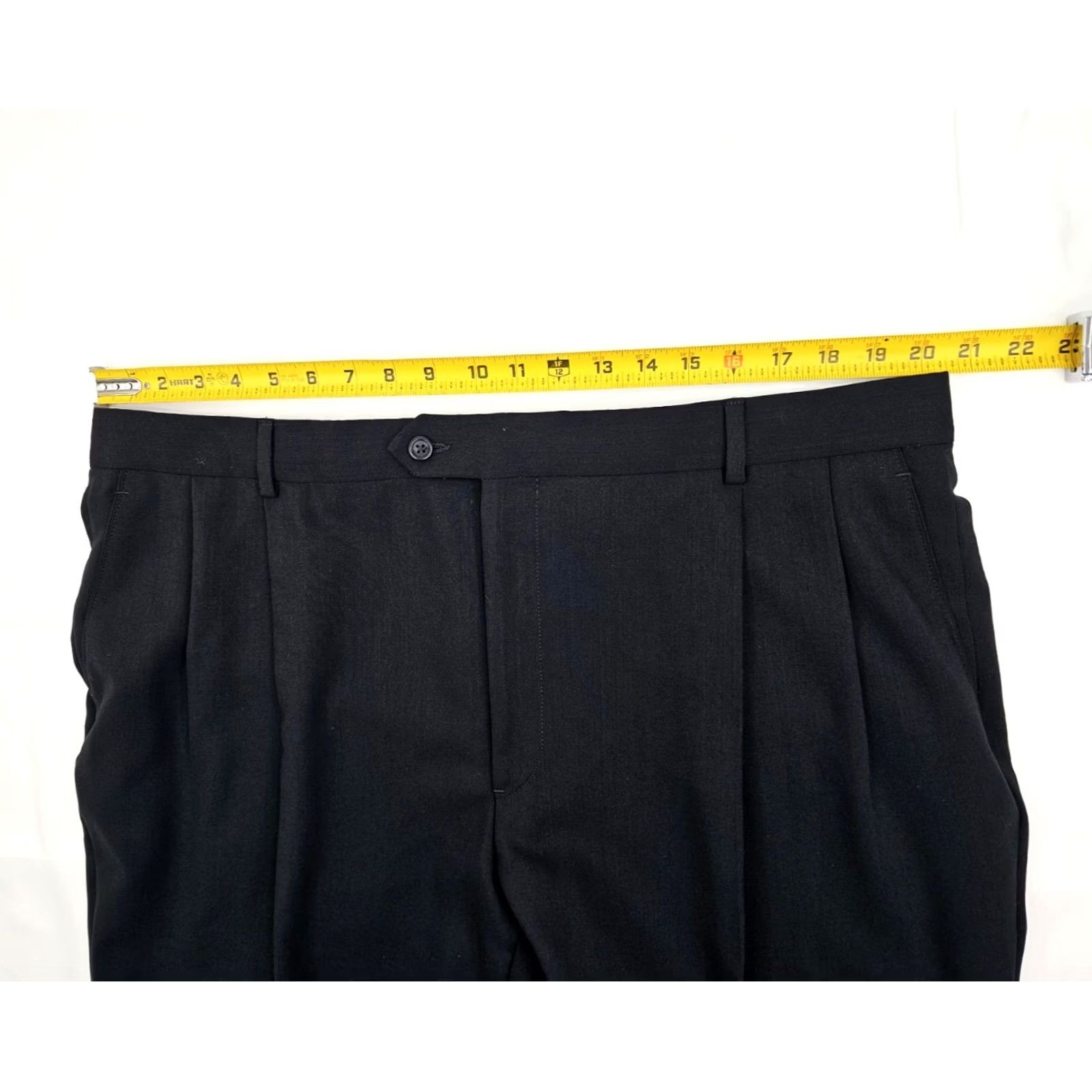 Pronto Uomo Pronto Uomo Wool Pleated Dress Pants Men 42 Short Sl?zip? Detachable Suspenders Black 41x29 Size US 41 - 7 Thumbnail