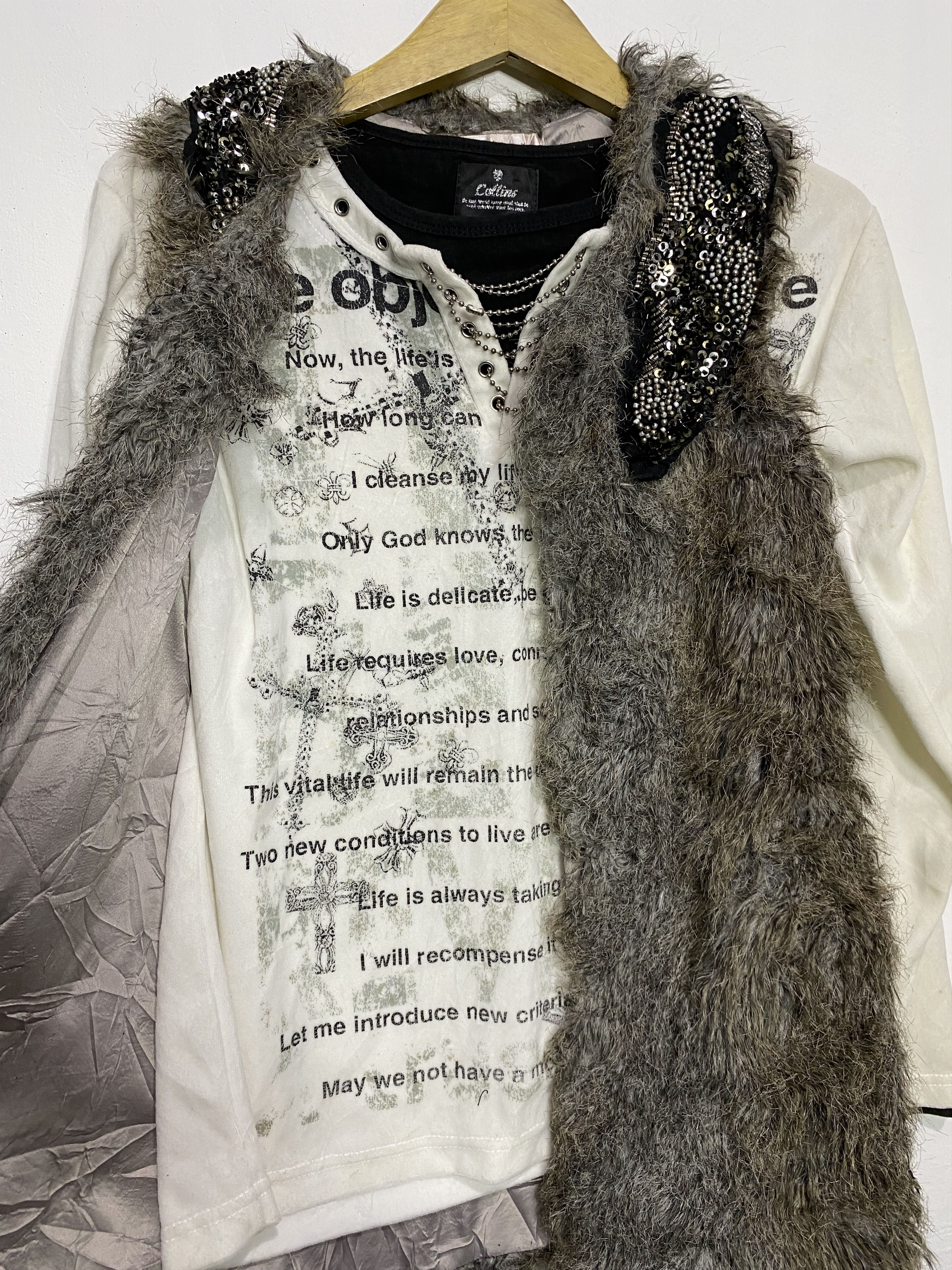 Le Grande Bleu (L.G.B.) Bundling item Faux fur vest vintage ifsixwasnine style Size US S / EU 44-46 / 1 - 3 Thumbnail