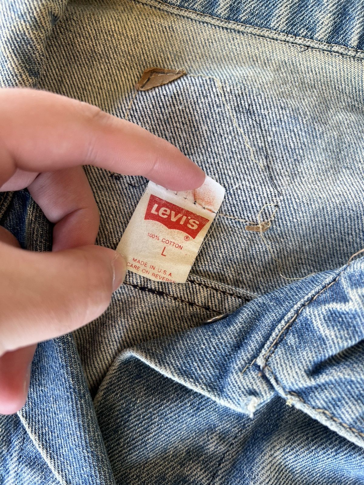 Levi's Vintage 80’s Made in USA 🇺🇸 Levi’s Workwear Denim Jacket Size US L / EU 52-54 / 3 - 3 Thumbnail
