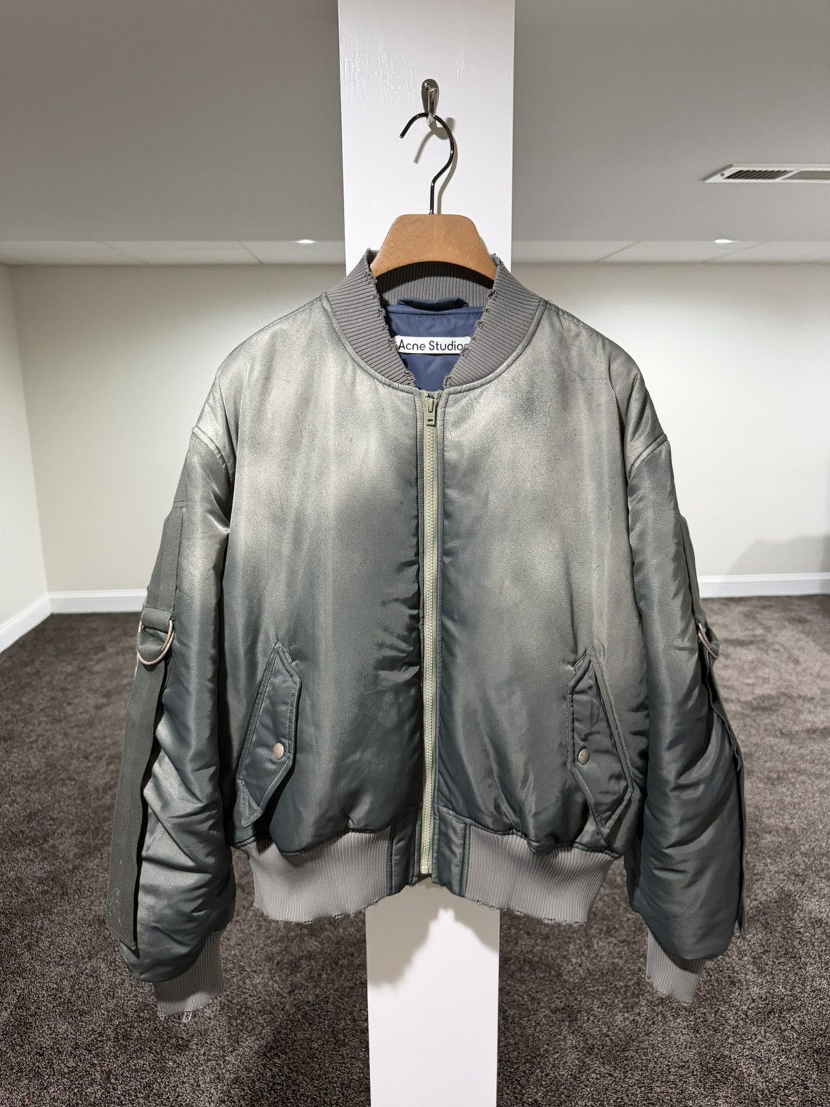 Acne Studios Acnes Studios Olana Distressed Wash Green Bondage Bomber Size US M / EU 48-50 / 2 - 1 Thumbnail