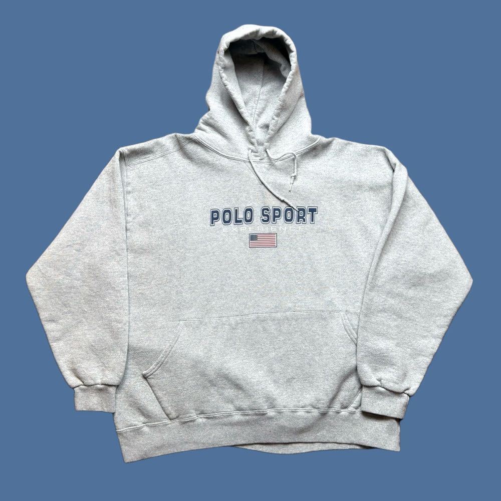 Polo Ralph Lauren Polo Ralph Lauren Hoodie USA Made 1997 Gray Flag Logo Vintage Mens Sz 3XL Size US XXL / EU 58 / 5 - 1 Thumbnail