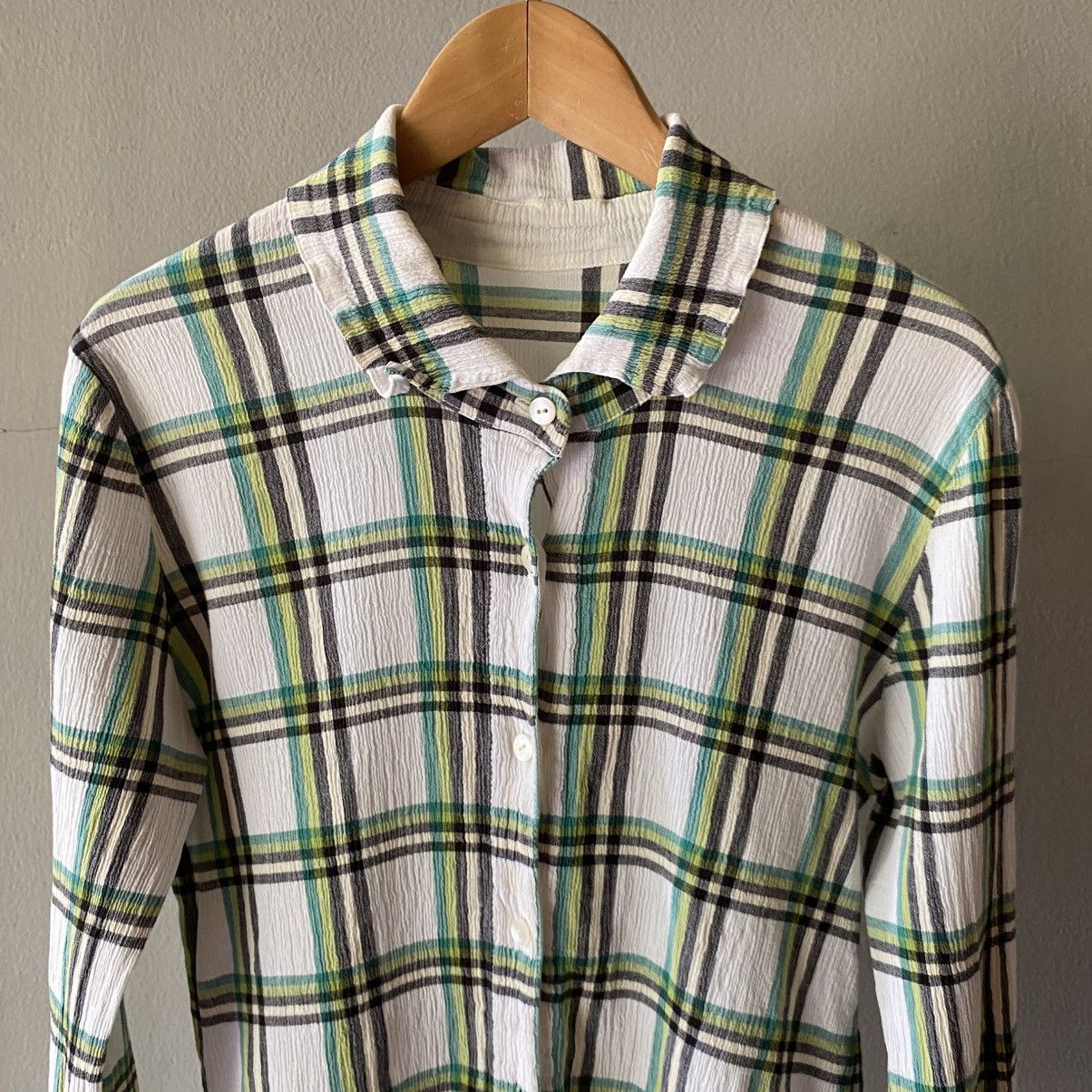 Tsumori Chisato Tsumori Chisato Plaid Long Sleeve Button-Up Shirt Size XS / US 0-2 / IT 36-38 - 10 Thumbnail