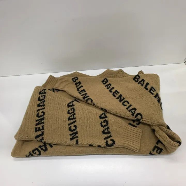 Balenciaga Balenciaga Balenciaga Logo Knit Sweater in Beige -2507 Size US XS / EU 42 / 0 - 4 Thumbnail