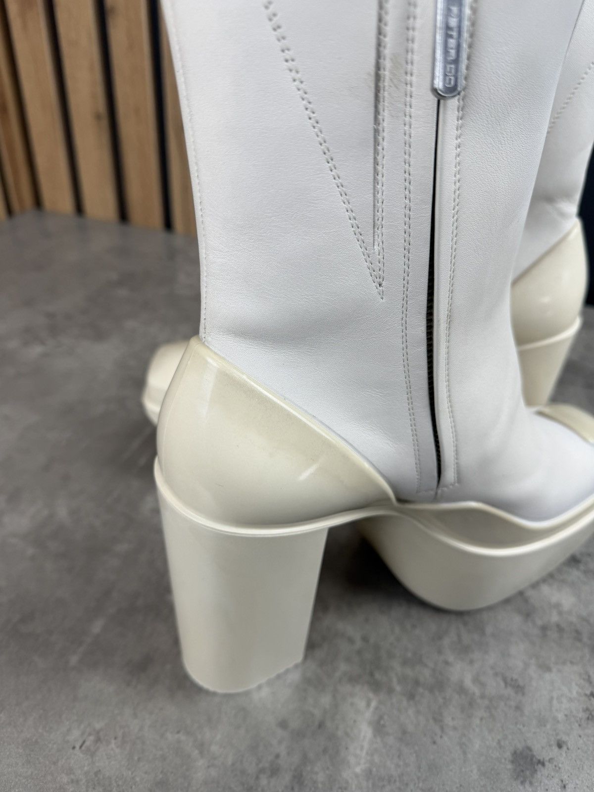 Peter Do at.kollektive x Peter Do Leather Platform Ankle Boots White Size US 10 / IT 40 - 8 Thumbnail