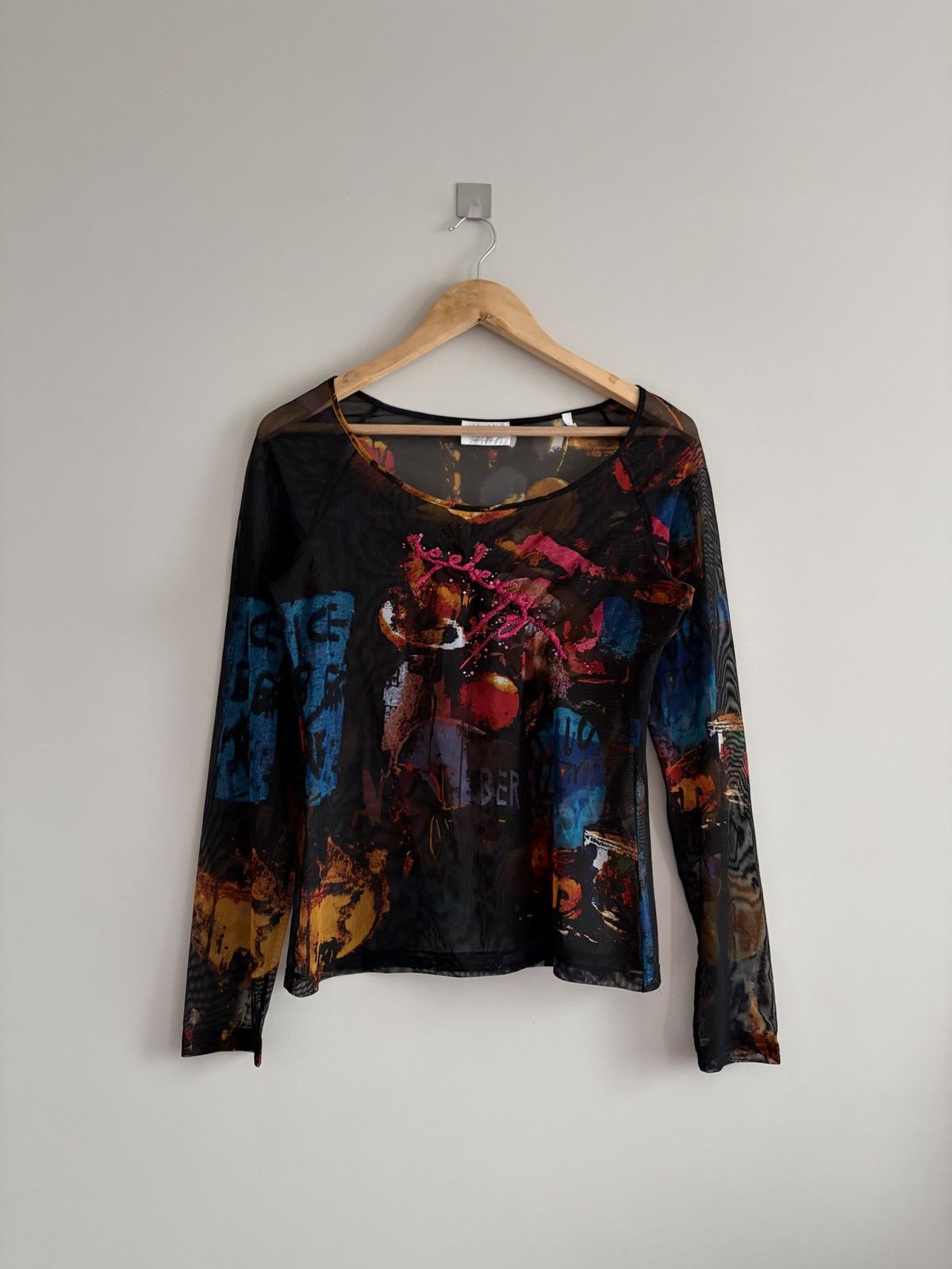 Iceberg Iceberg Multicolor Abstract Mesh Long Sleeve Top Size XL / US 12-14 / IT 48-50 - 1 Thumbnail