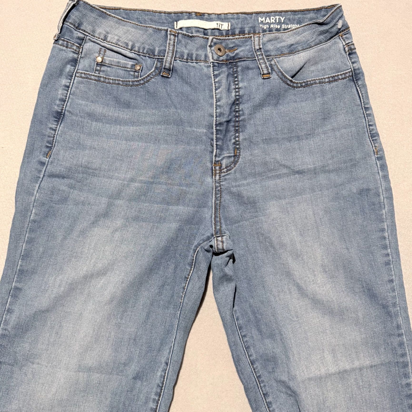 Denime !iT. Marty High-Rise Straight Jeans Women's Blue Denim Zip-Fly Frayed - 6 Size 28" / US 6 / IT 42 - 2 Thumbnail