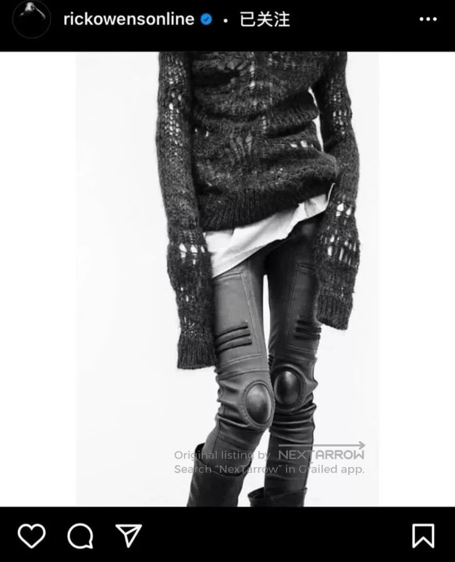 rick owens 14fw leather motorcycle leggings.