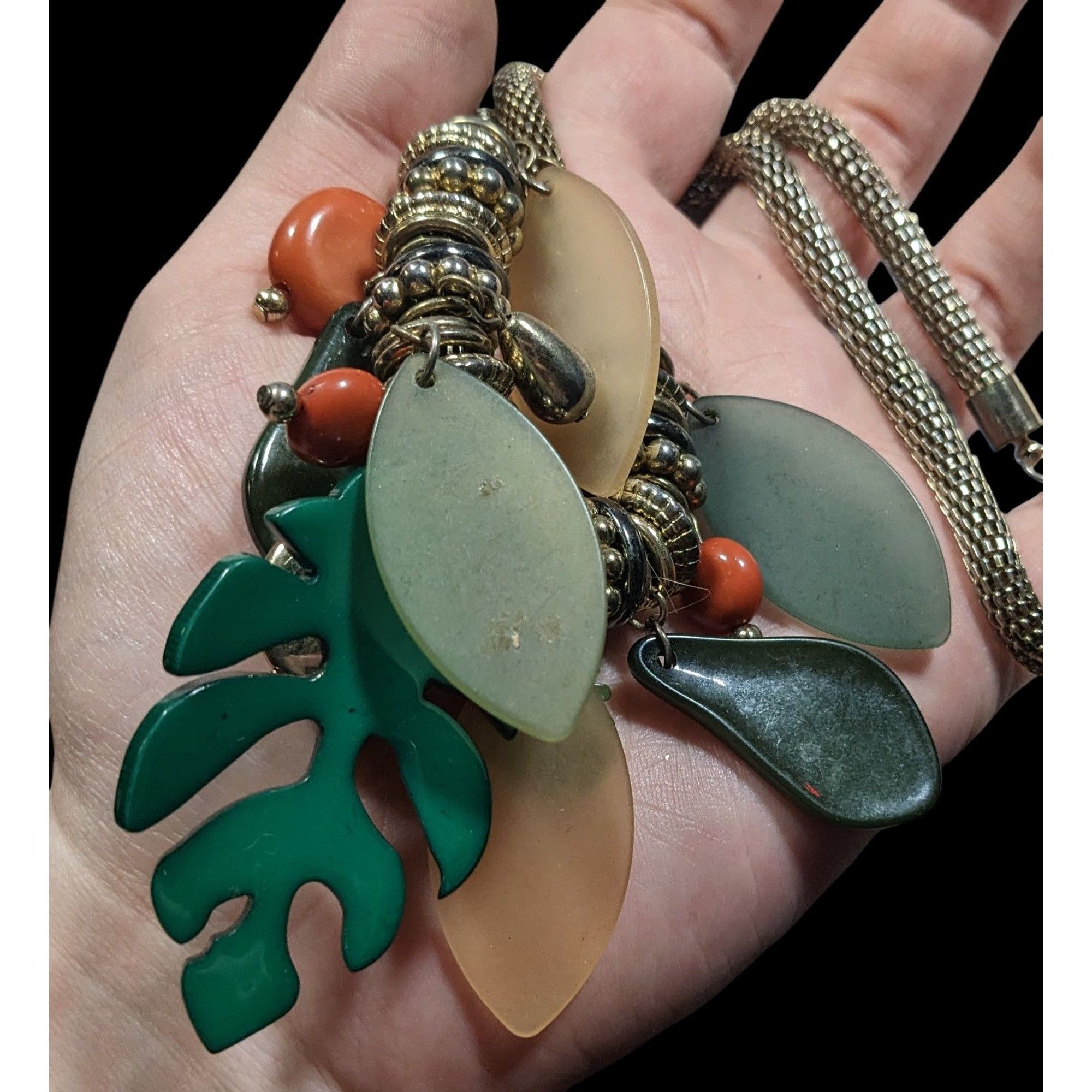 Other Tropical Jungle Chunky Leaf Charm Necklace Size ONE SIZE - 3 Thumbnail