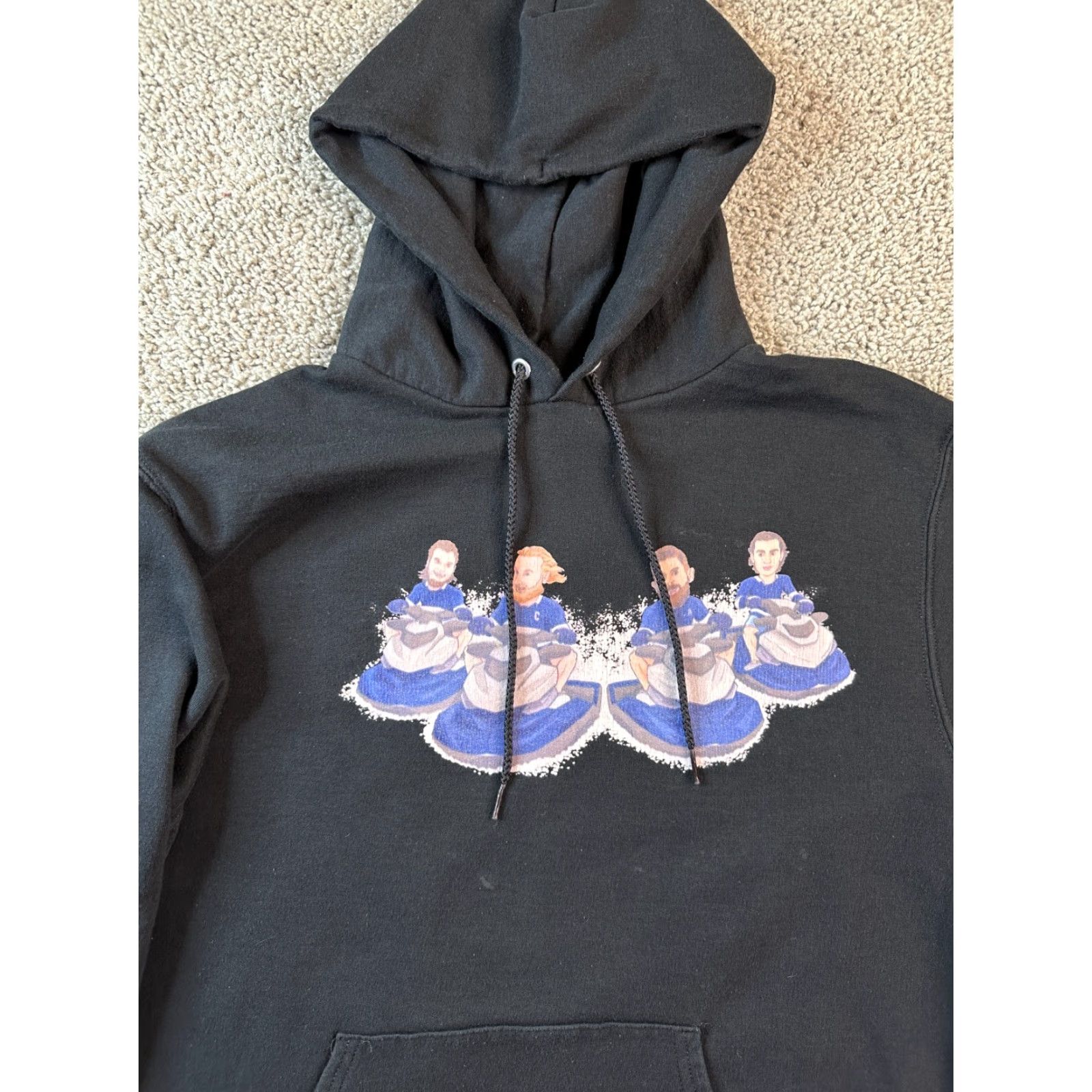 Champion Barstool Sports Champion Hoodie Mens Medium Black Blue Jet Skis Sweatshirt Logo Pullover Hooded Pockets Crew Neck Size US M / EU 48-50 / 2 - 3 Thumbnail