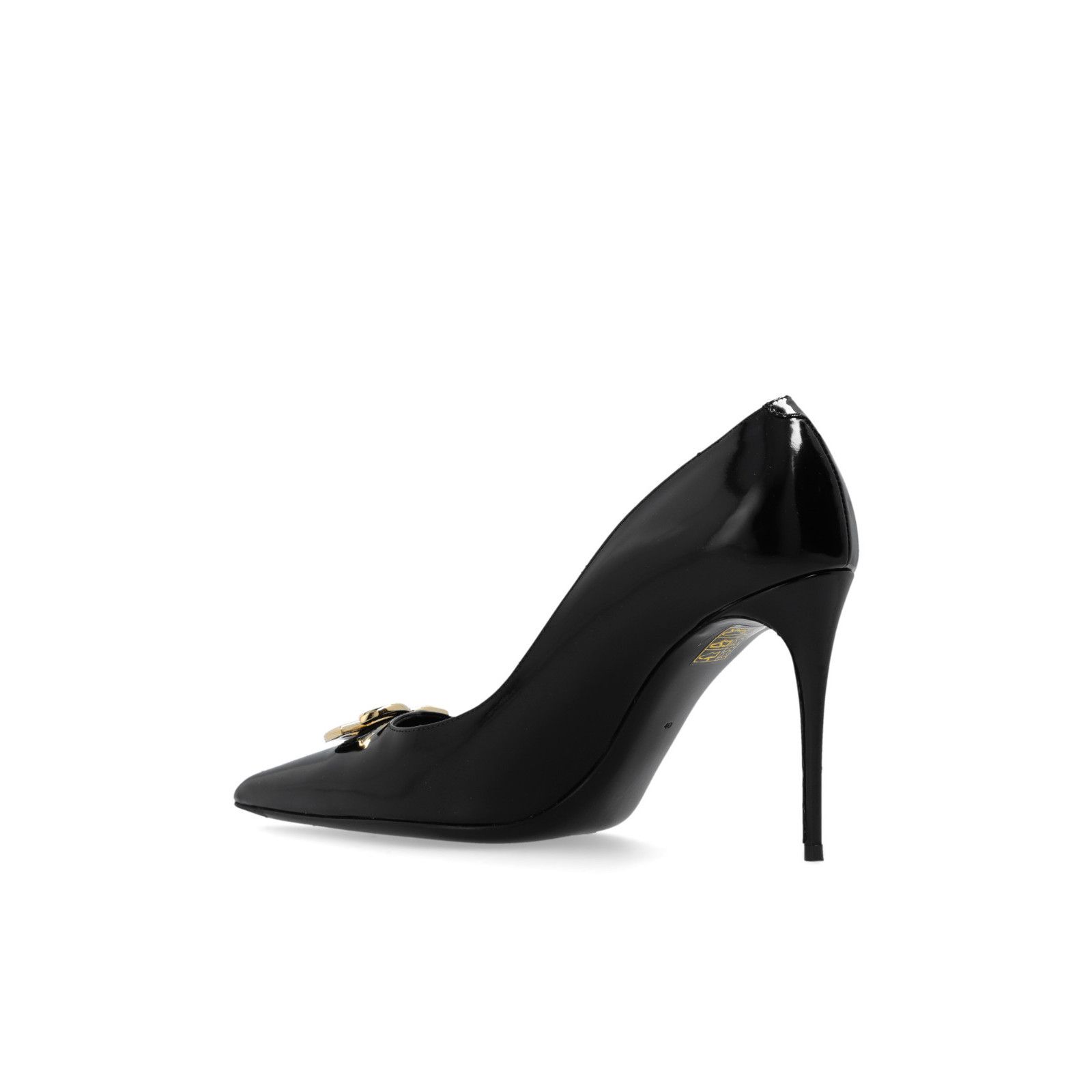 DOLCE&GABBANA Black Patent Leather 100mm Heel Pumps New & Au