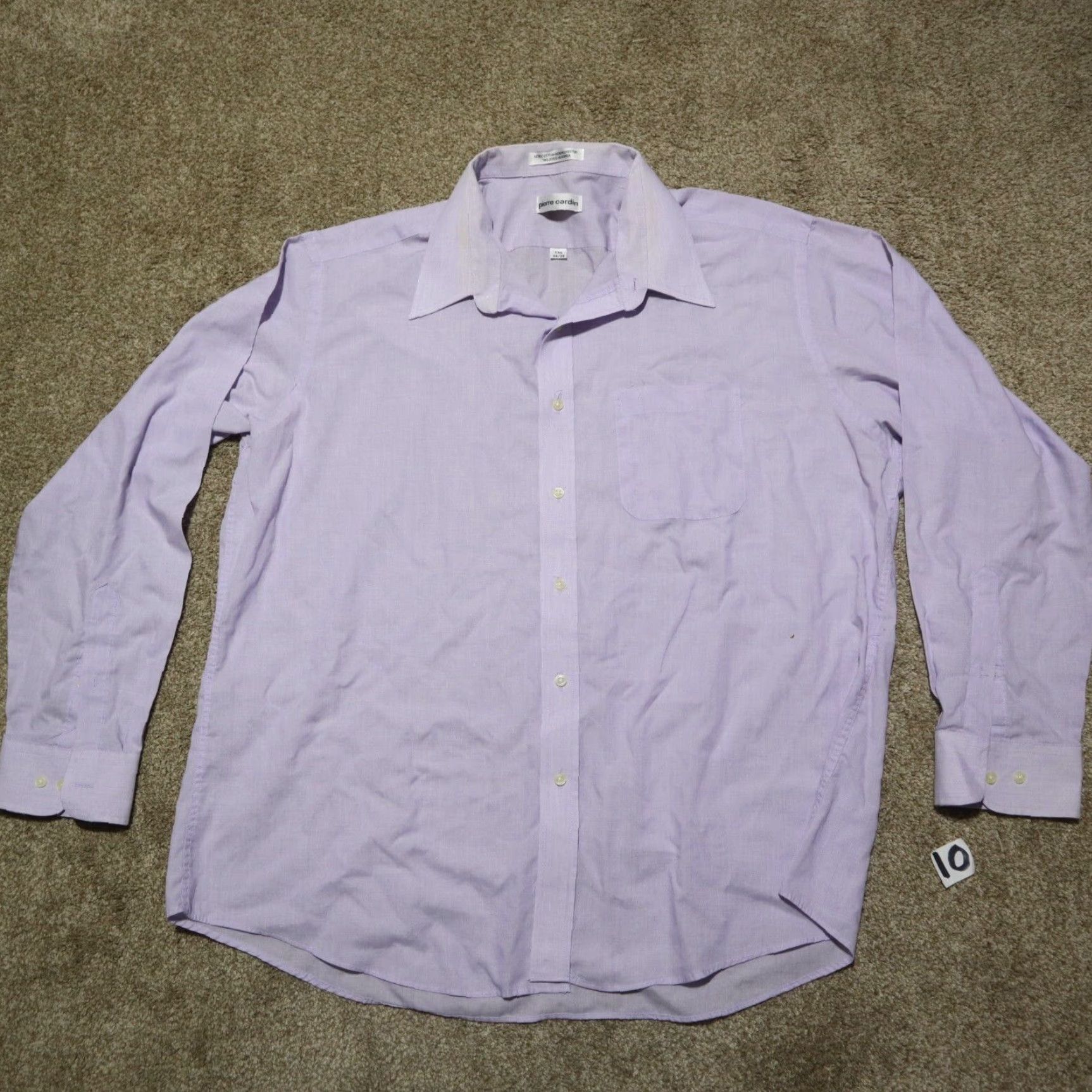 Pierre Cardin Pierre Cardin Button-Up Shirt Solid Purple Long Sleeve Men's Size 17.5 34/35 Casual Designer Size US XL / EU 56 / 4 - 2 Thumbnail