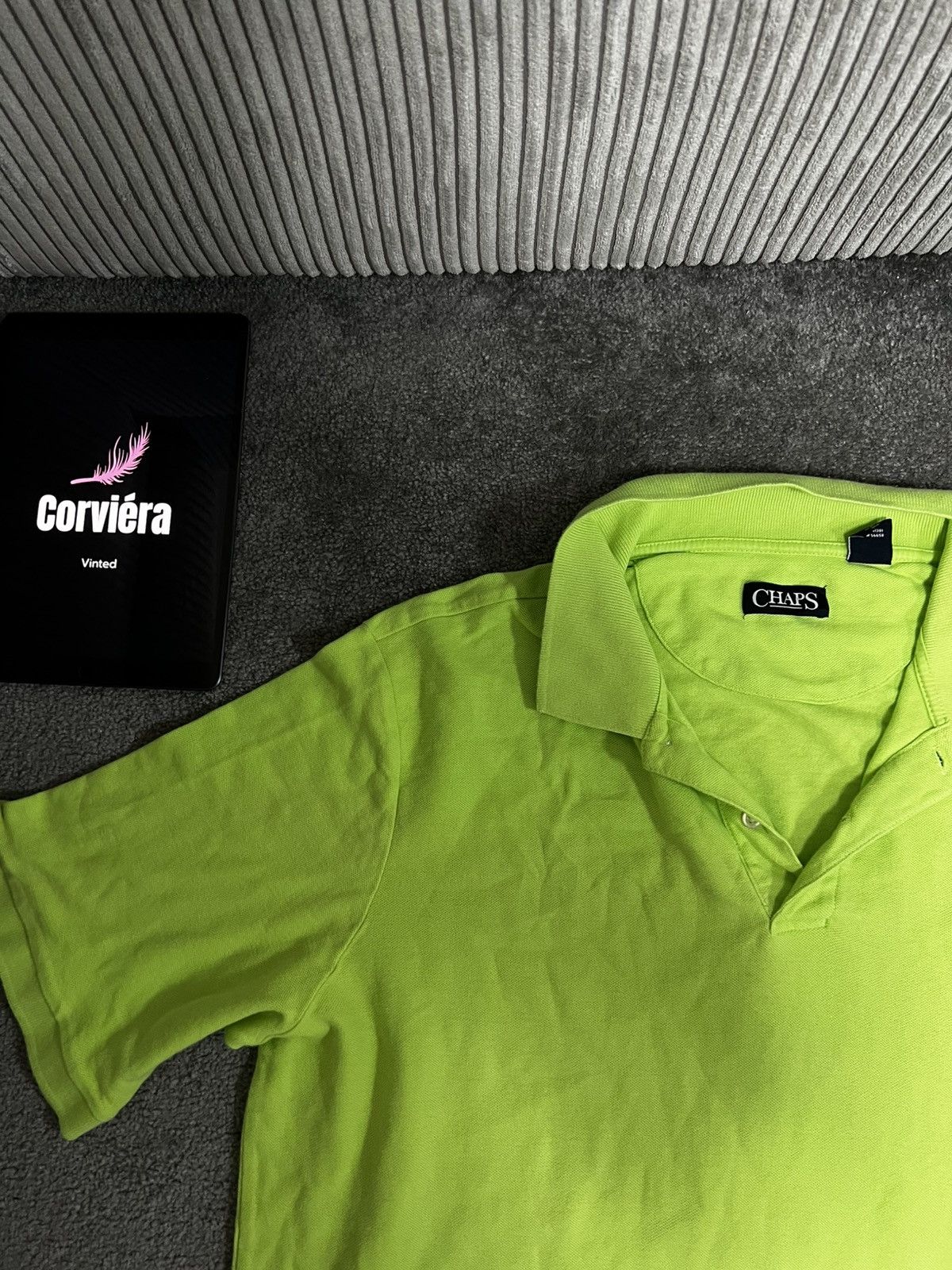 Chaps Ralph Lauren × Designer × Vintage Chaps Vintage Polo Shirt in Light Green Size US XL / EU 56 / 4 - 2 Thumbnail