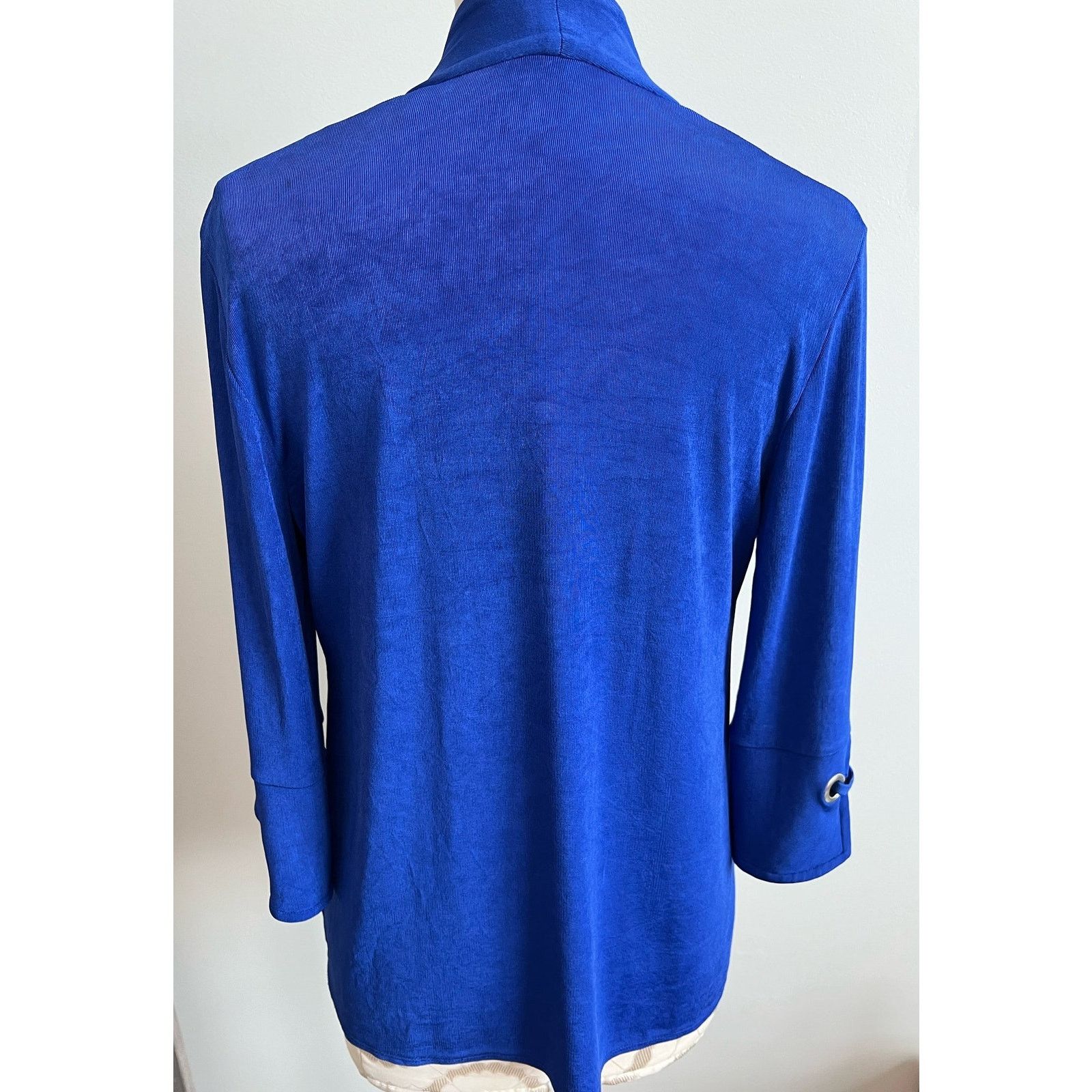 Chicos Chicos Travelers Royal Blue 3/4 Sleeve Cardigan OP (US S/4) Size S / US 4 / IT 40 - 4 Thumbnail