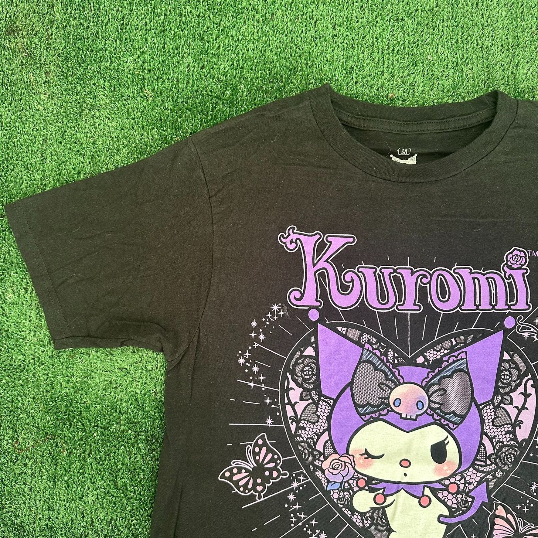 Japanese Brand Vintage Sanrio Kuromi Heart T-Shirt Cute Goth Emo Y2K Tee Size US M / EU 48-50 / 2 - 2 Thumbnail