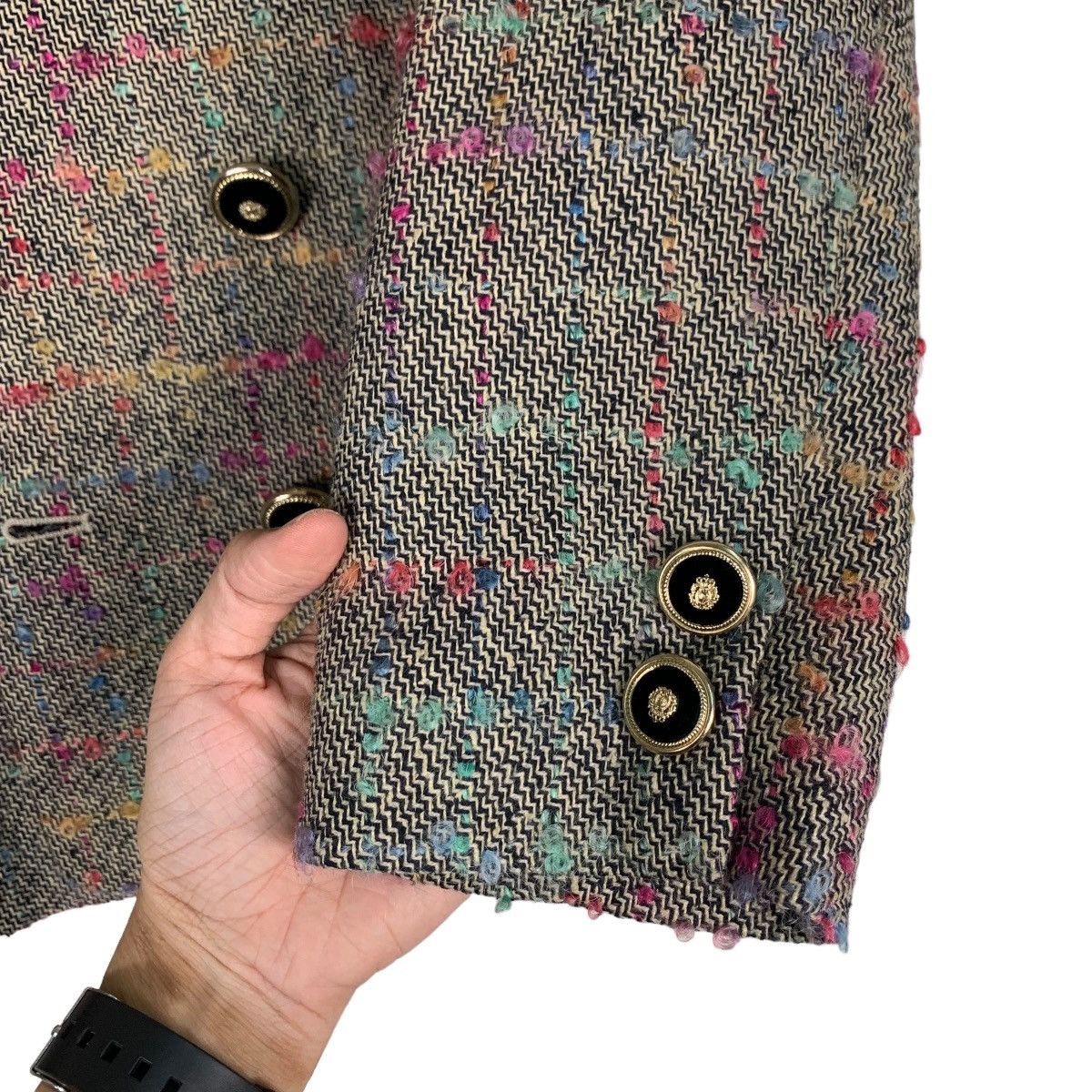Hardy Amies HARDY AMIES Boutique Double Breasted Tweed Jacket #0393-C18 Size M / US 6-8 / IT 42-44 - 13 Thumbnail