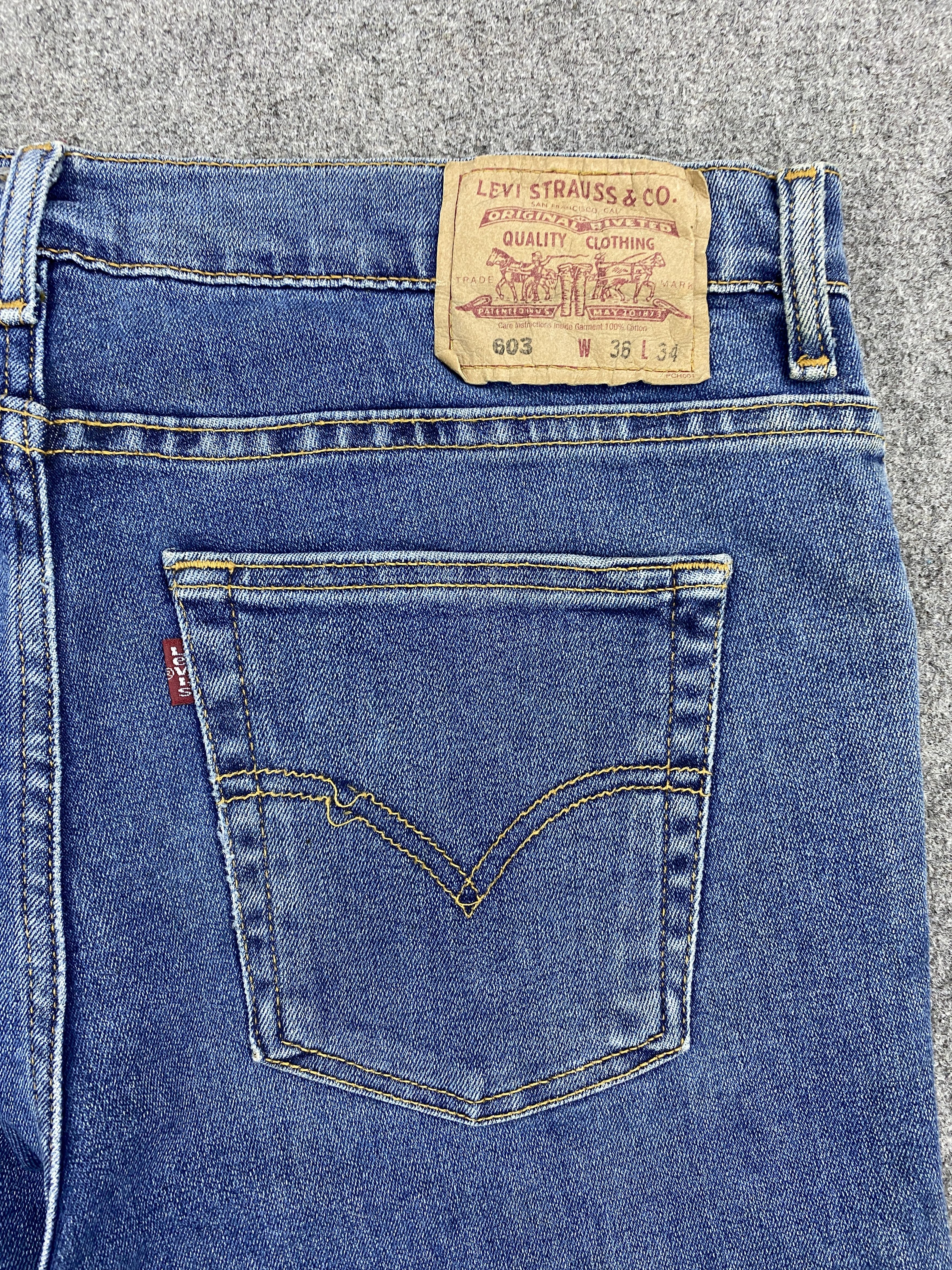 Levi's × Vintage Vintage 90s Levis 603 Blue Denim Jeans Size US 34 / EU 50 - 13 Thumbnail