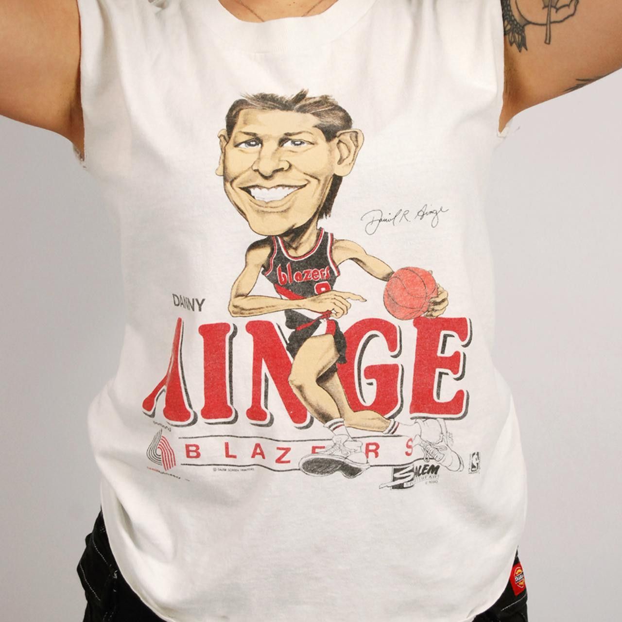 Vintage Danny Ainge T-shirt (M) vintage 90s white portland blazers Size US M / EU 48-50 / 2 - 6 Thumbnail