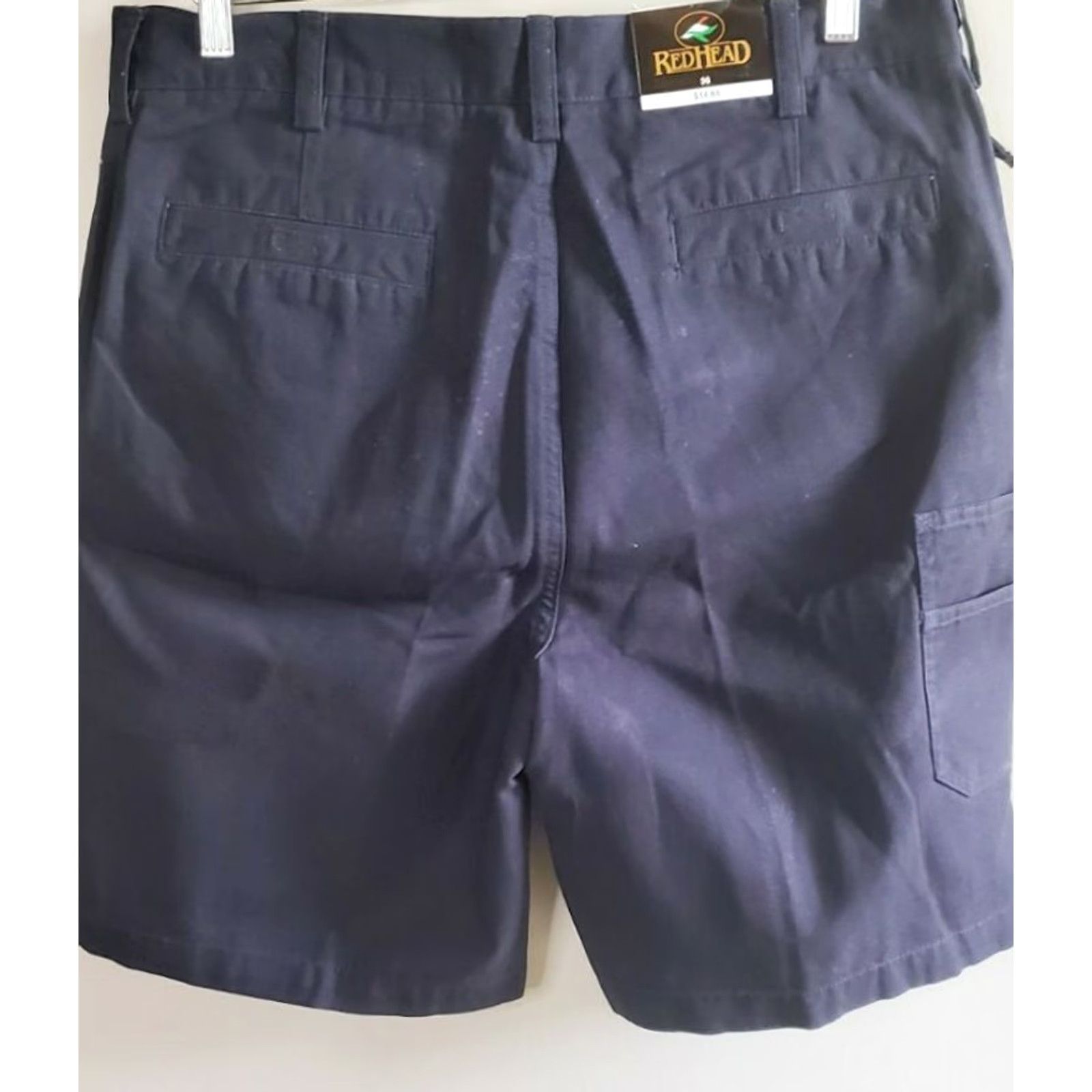 Vintage NWT RedHead Men's Summit Canvas Cargo Shorts 36 Indigo Navy Blue Casual 5-Pocket Regular Waist Belt Loops Zip Front Mens Shorts Size US 36 / EU 52 - 6 Thumbnail