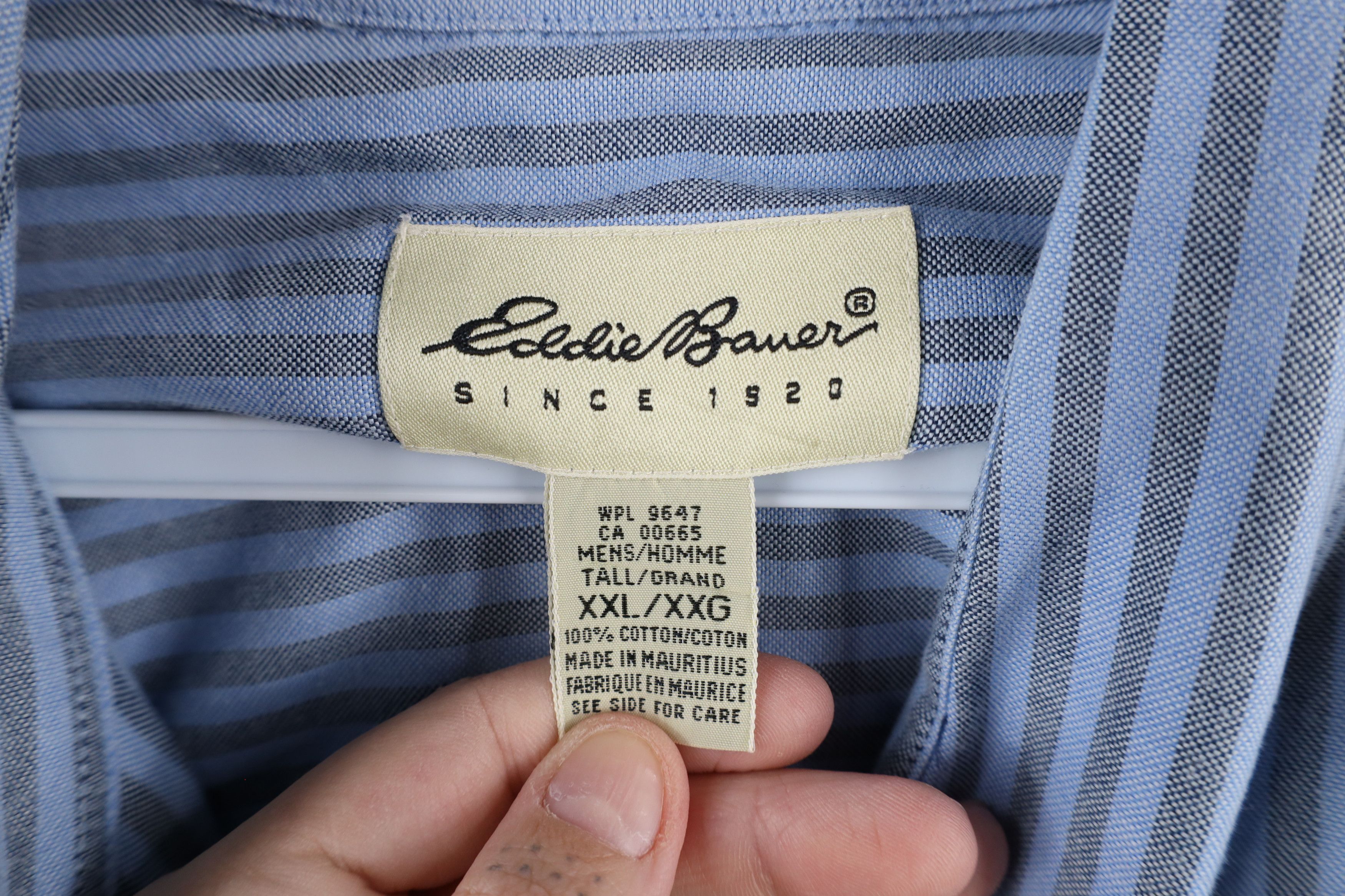 Eddie Bauer × Vintage Vintage 90s Eddie Bauer Collared Button Down Shirt Blue Size US XXL / EU 58 / 5 - 7 Thumbnail