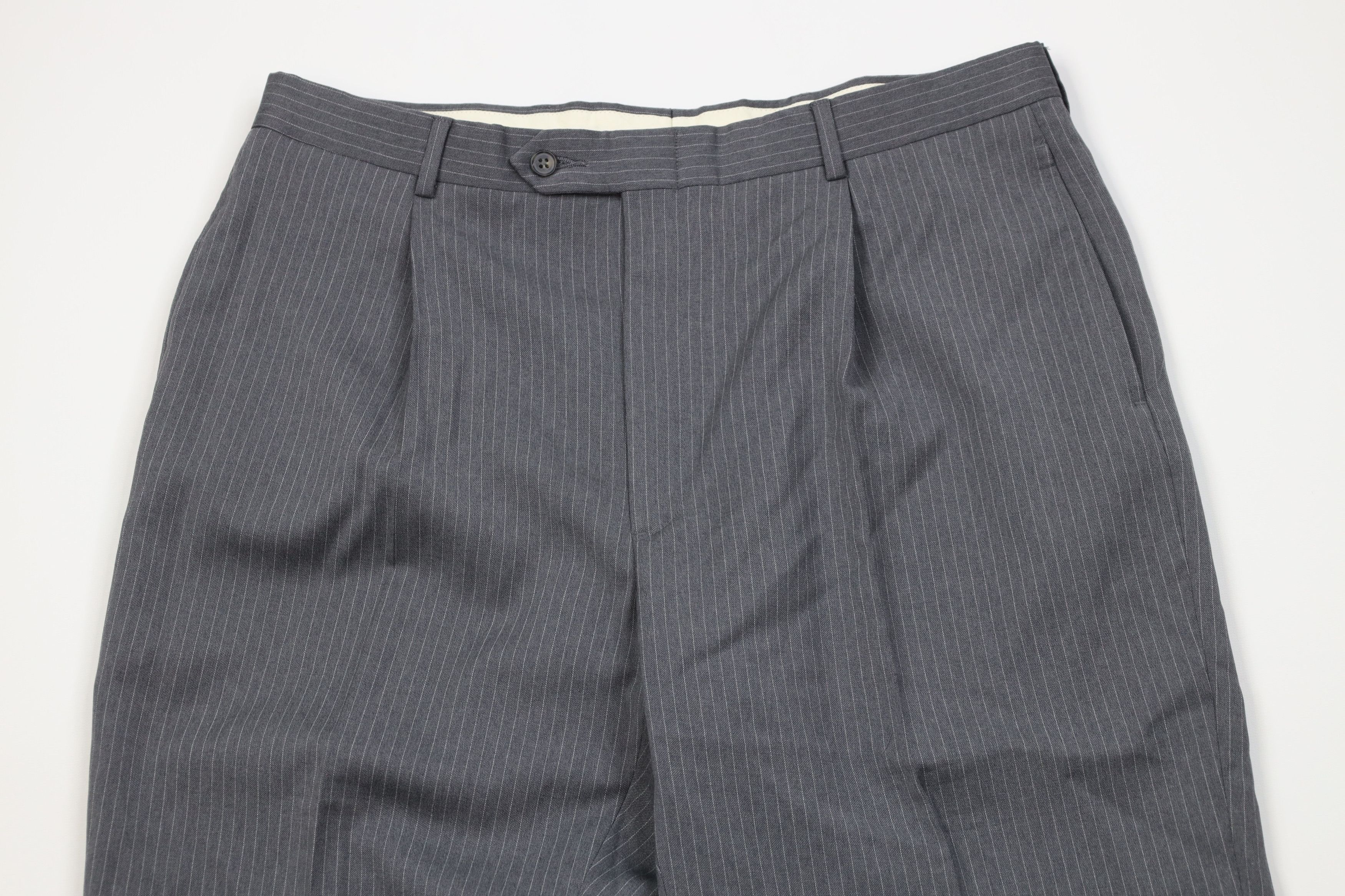 Tommy Hilfiger Vintage 90s Tommy Hilfiger Pinstriped Wide Leg Chino Pants Size US 36 / EU 52 - 2 Thumbnail