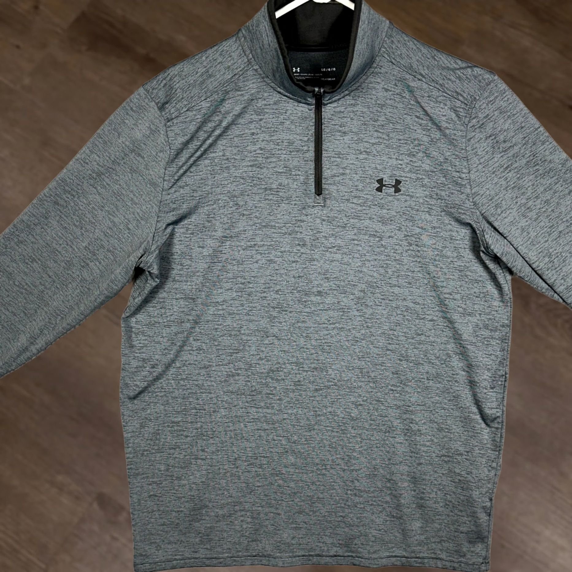 Under Armour VINTAGE? Under Armour Sweatshirt Mens L Grey HeatGear Quarter Zip Pullover Stretch Size US L / EU 52-54 / 3 - 1 Thumbnail