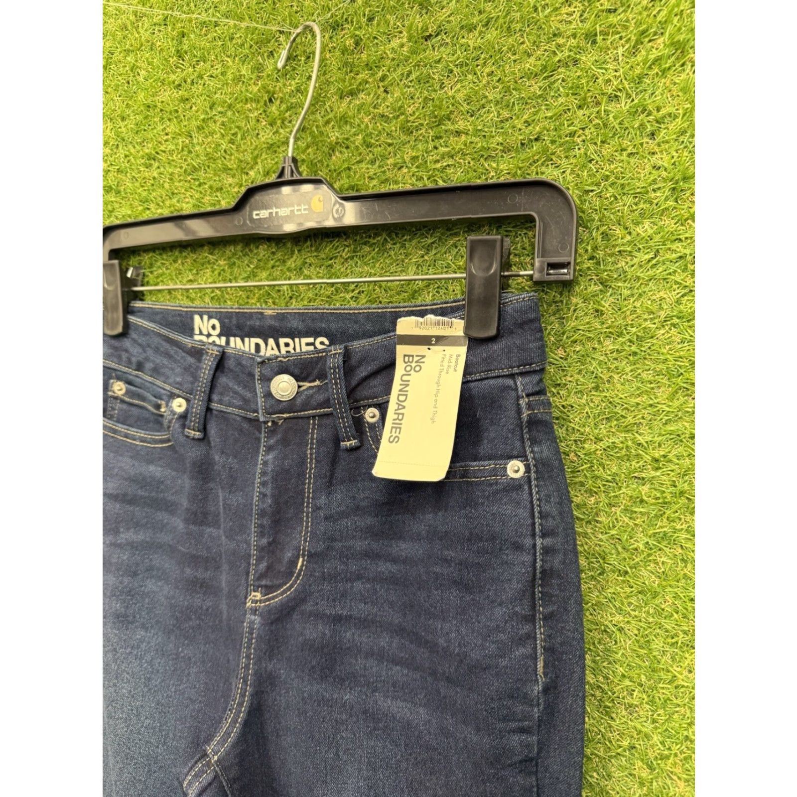 Vintage No Boundaries Womens Jeans Bootcut 2 Blue Mid Rise Dark Wash NWT Size 26" / US 2 / IT 38 - 3 Thumbnail