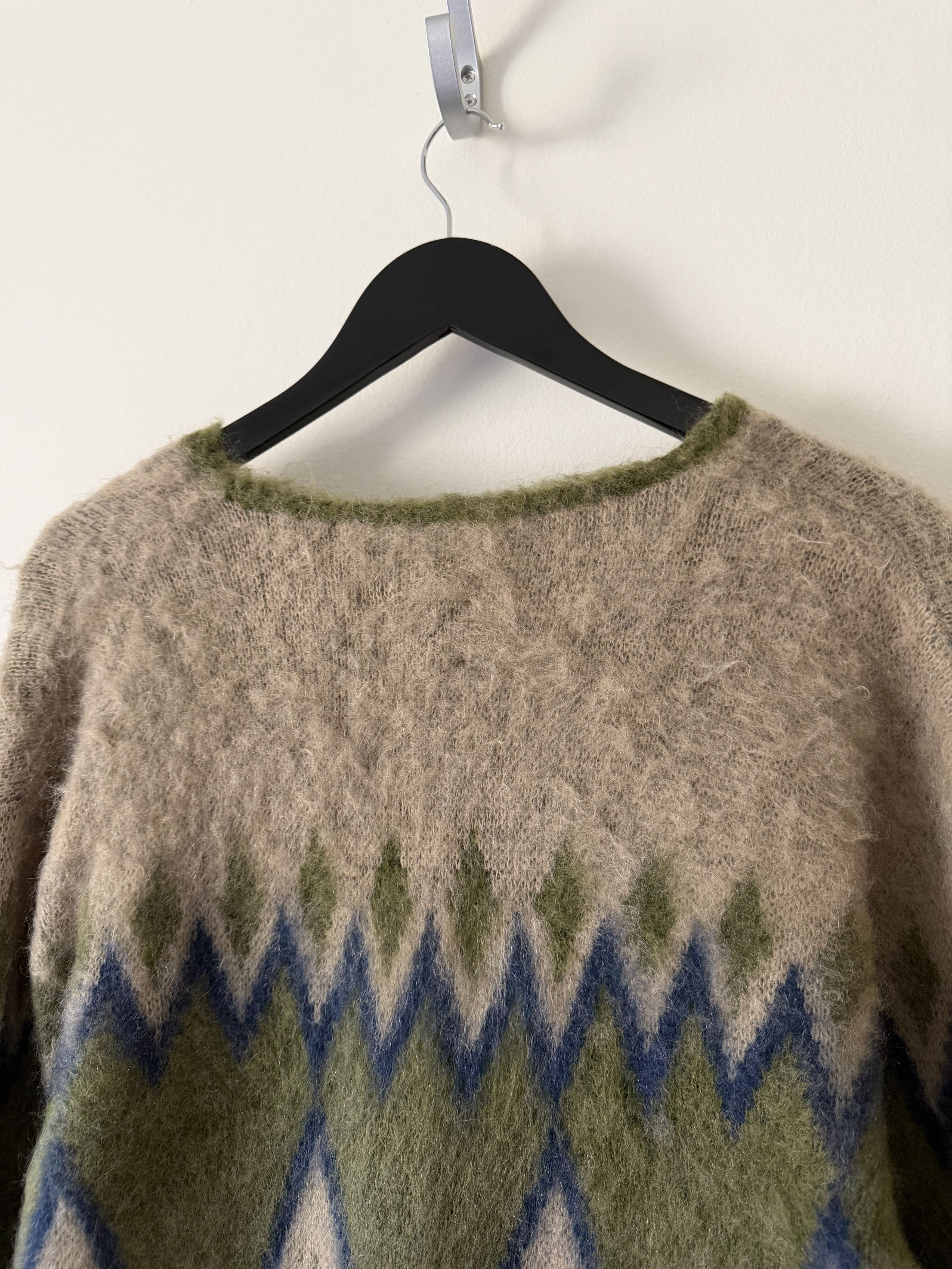 Needles Needles Mohair Diamond Cardigan in Olive Green Size US XL / EU 56 / 4 - 6 Thumbnail