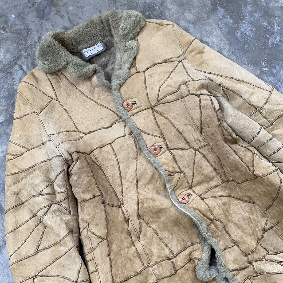 Issey Miyake Rare 1990s Hai Sporting Gear Leather Patchwork Sherpa Jacket Size US M / EU 48-50 / 2 - 2 Thumbnail