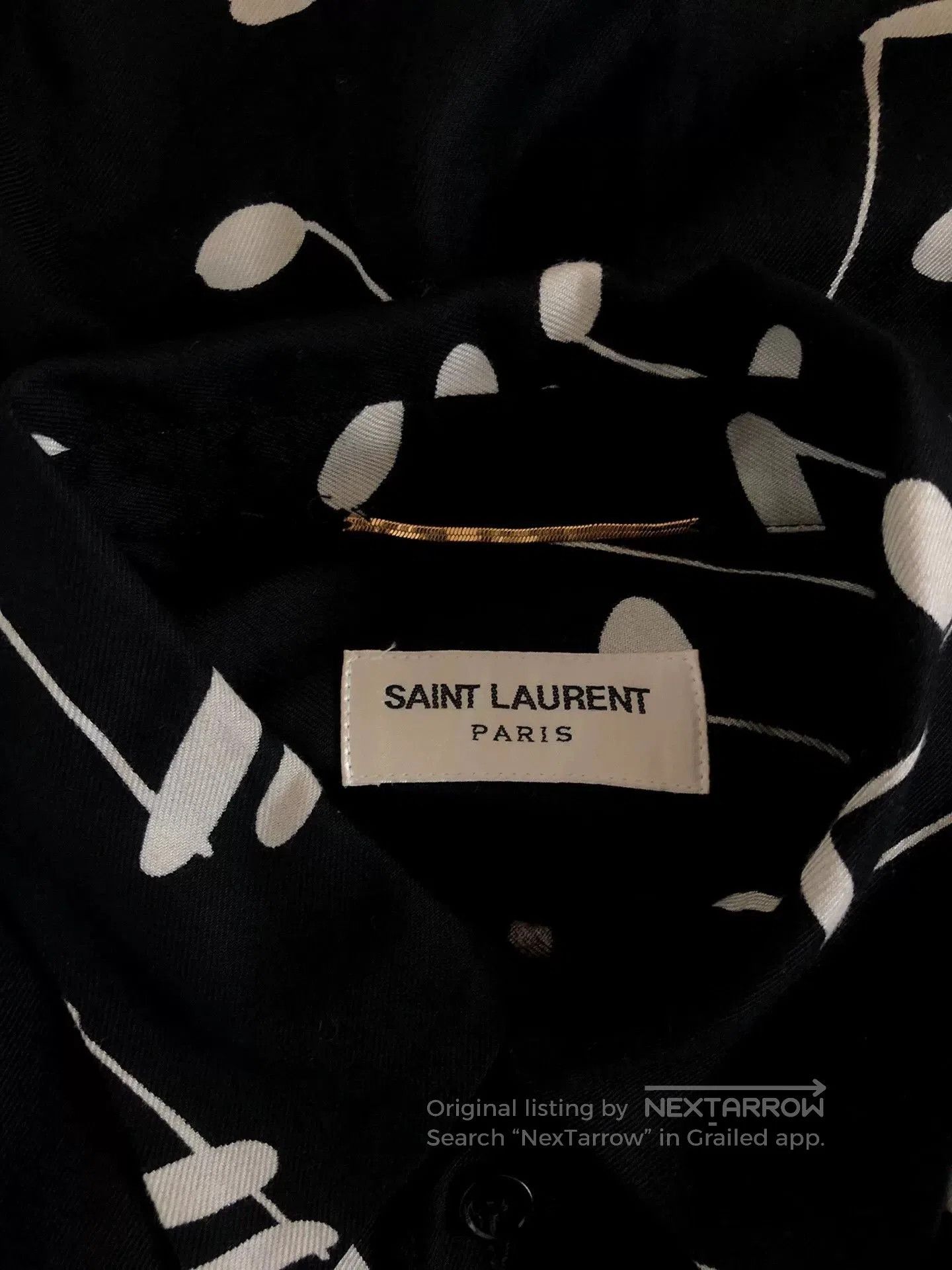 Saint Laurent Paris Saint Laurent 16FW Music Note Shirt Dress. Size XS / US 0-2 / IT 36-38 - 3 Thumbnail