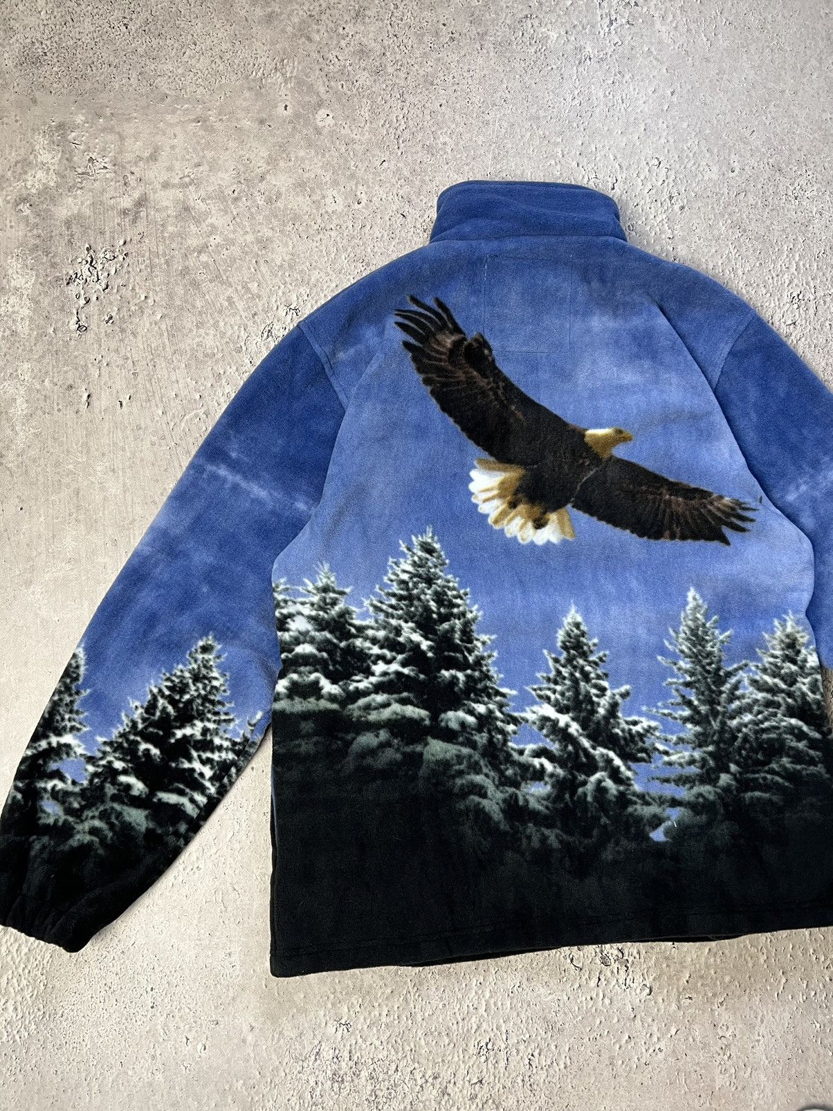 Vintage VINTAGE 90S OVERSIZED SHERPA FLEECE EAGLE ANIMAL HOODIE Size US XL / EU 56 / 4 - 7 Thumbnail
