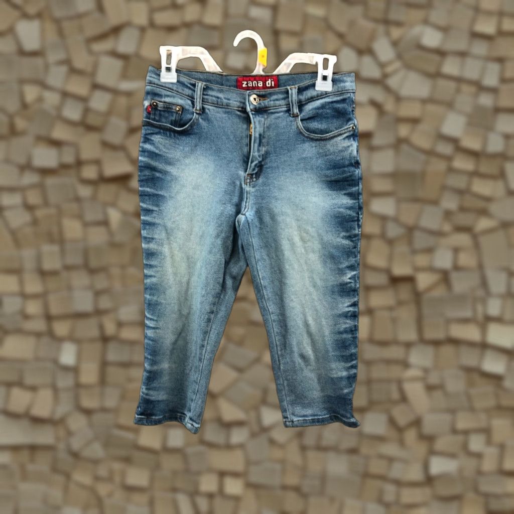 Denime Zana*di Capri Jeans Womens Juniors Size 5 Mid Rise Dark Wash Blue Denim Size 27" / US 4 / IT 40 - 1 Thumbnail