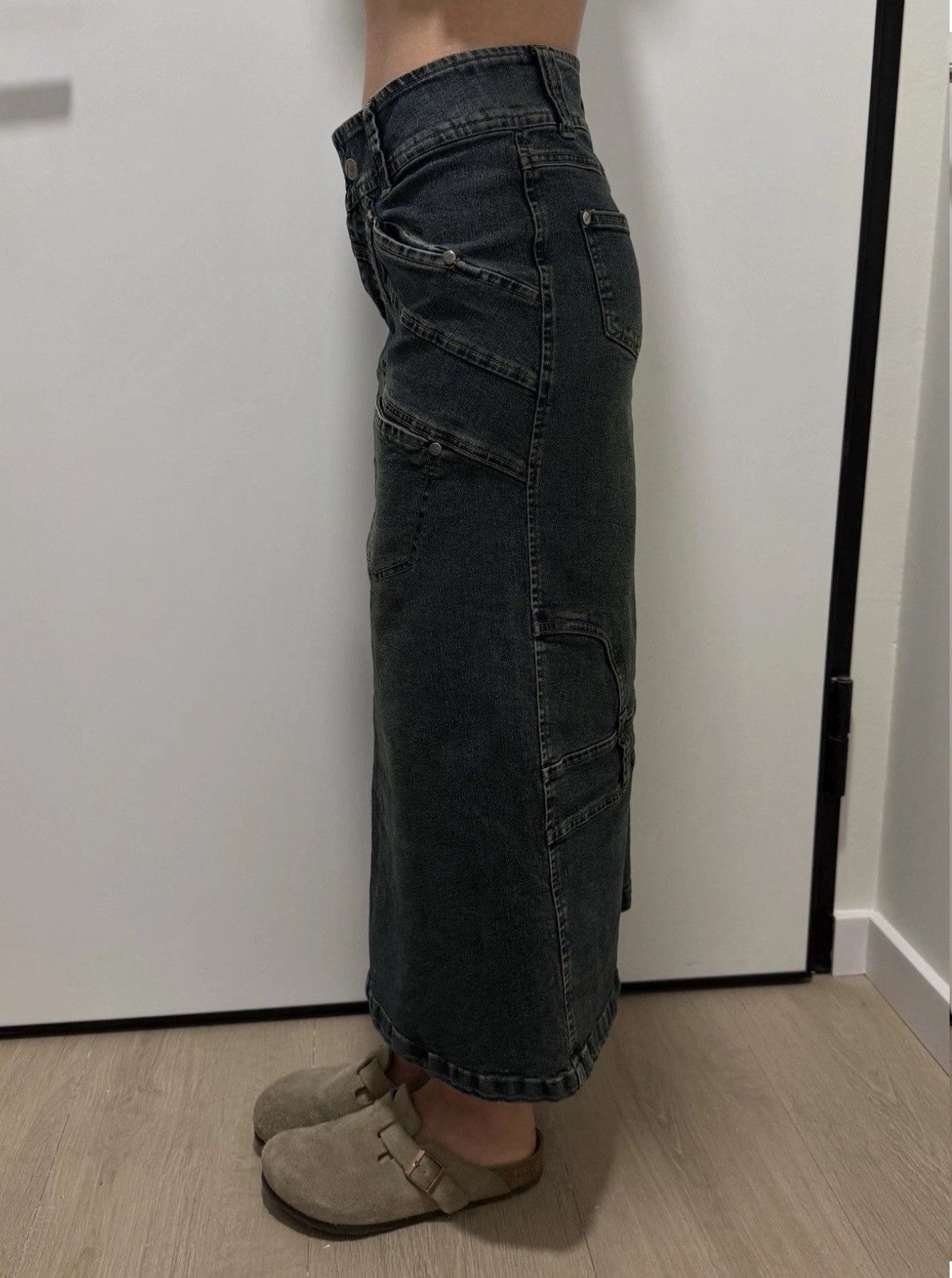 Vintage Tulip Jeans vintage avant garde Denim y2k midi skirt Size S Size 27" / US 4 / IT 40 - 4 Thumbnail