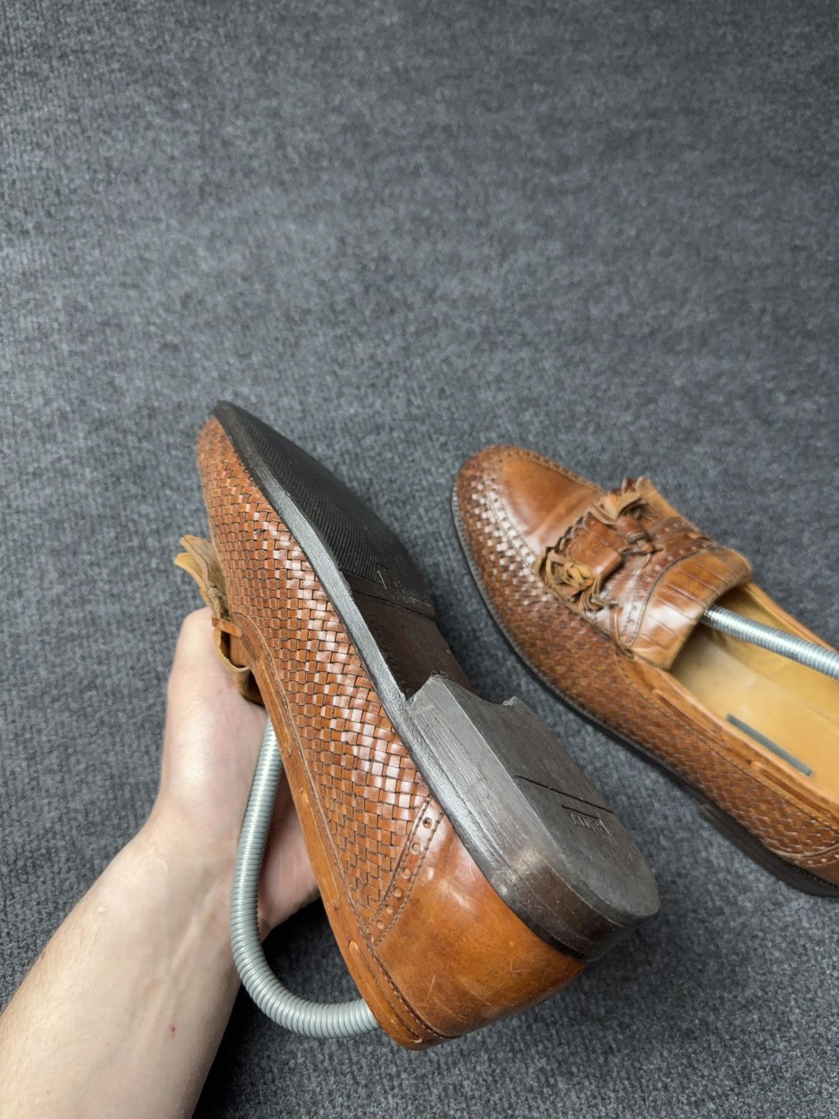 Bally Luxury Bally Woven Leather Tassel Loafers Brown Italy 42.5 Size US 9.5 / EU 42-43 - 8 Thumbnail