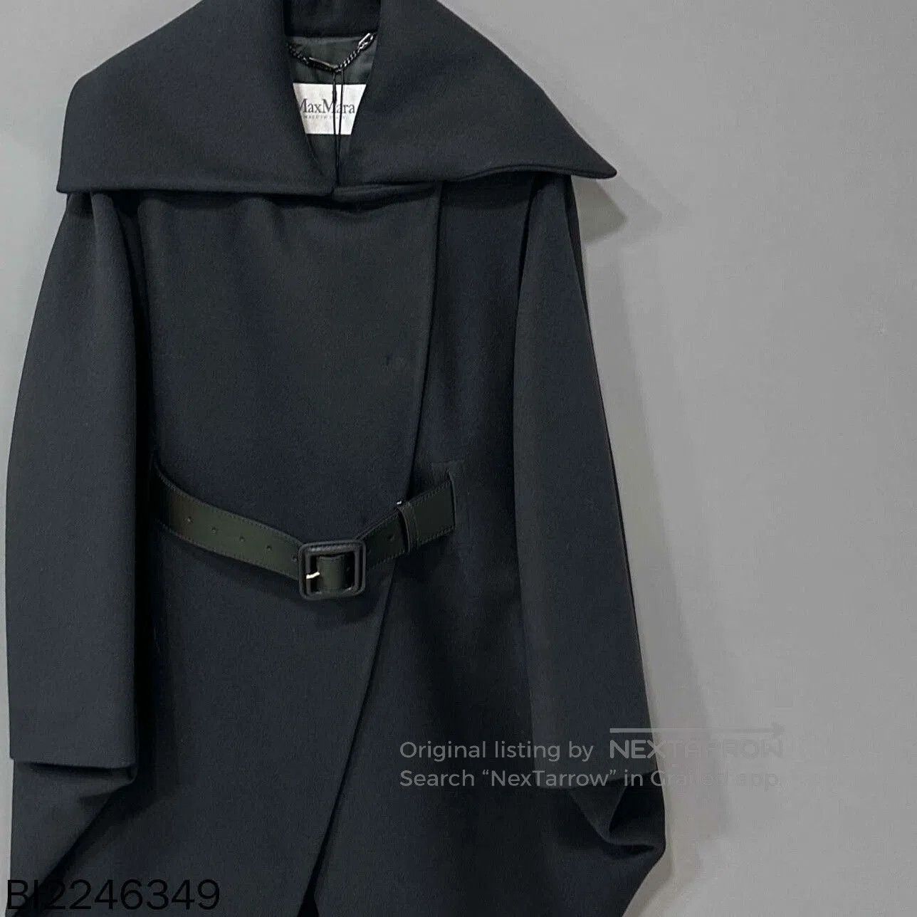 Other black long cape coat with belt. Size US S / EU 44-46 / 1 - 2 Thumbnail