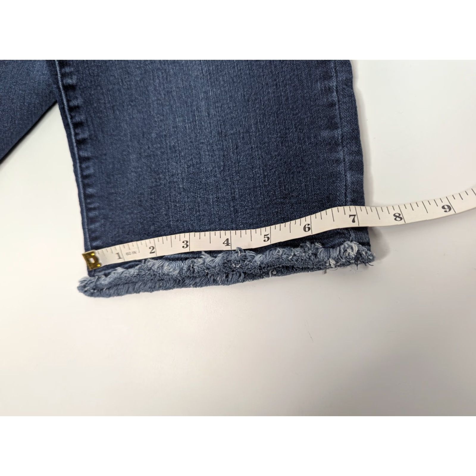 Vintage Democracy Ab Solution Straight Leg Jeans Size 14 High Rise Tummy Control Blue Denim Women Shaping 5-Pocket Raw Hem Casual Size 36" / US 14 / IT 50 - 7 Thumbnail