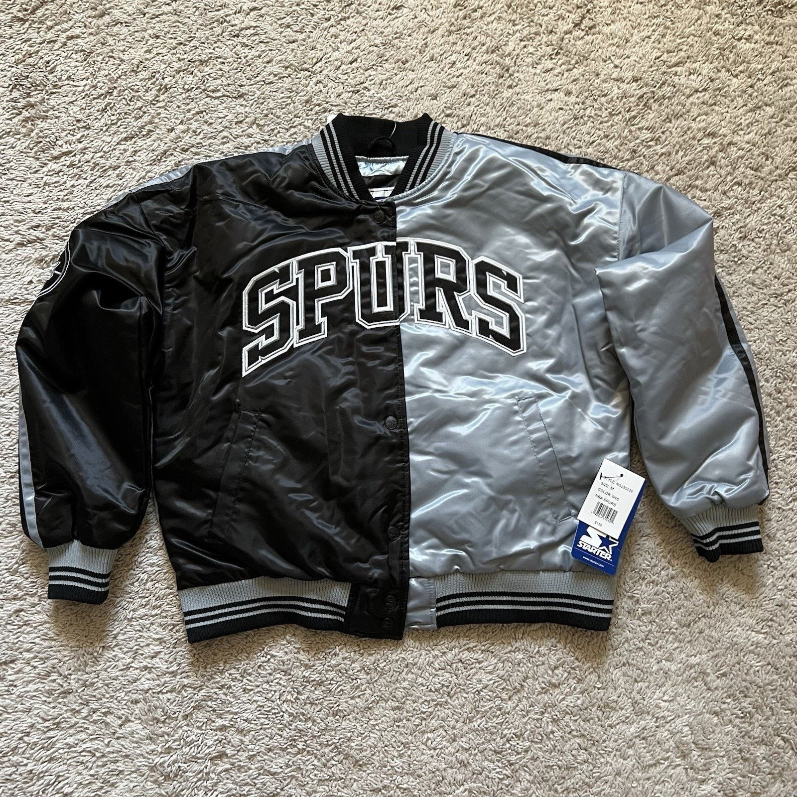Starter Starter San Antonio Spurs Medium Full Snap Quilted Jacket Size US M / EU 48-50 / 2 - 1 Thumbnail