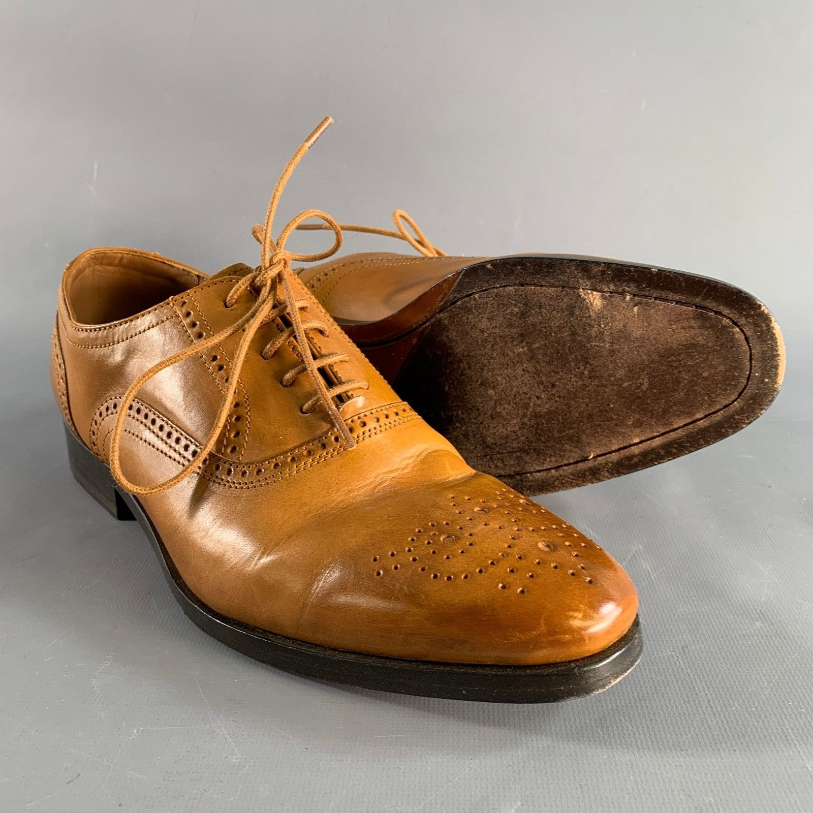 Allen Edmonds ALLEN EDMONDS 7 Tan Perforated Leather Oxford Lace Up Shoes Size US 7 / EU 40 - 7 Thumbnail