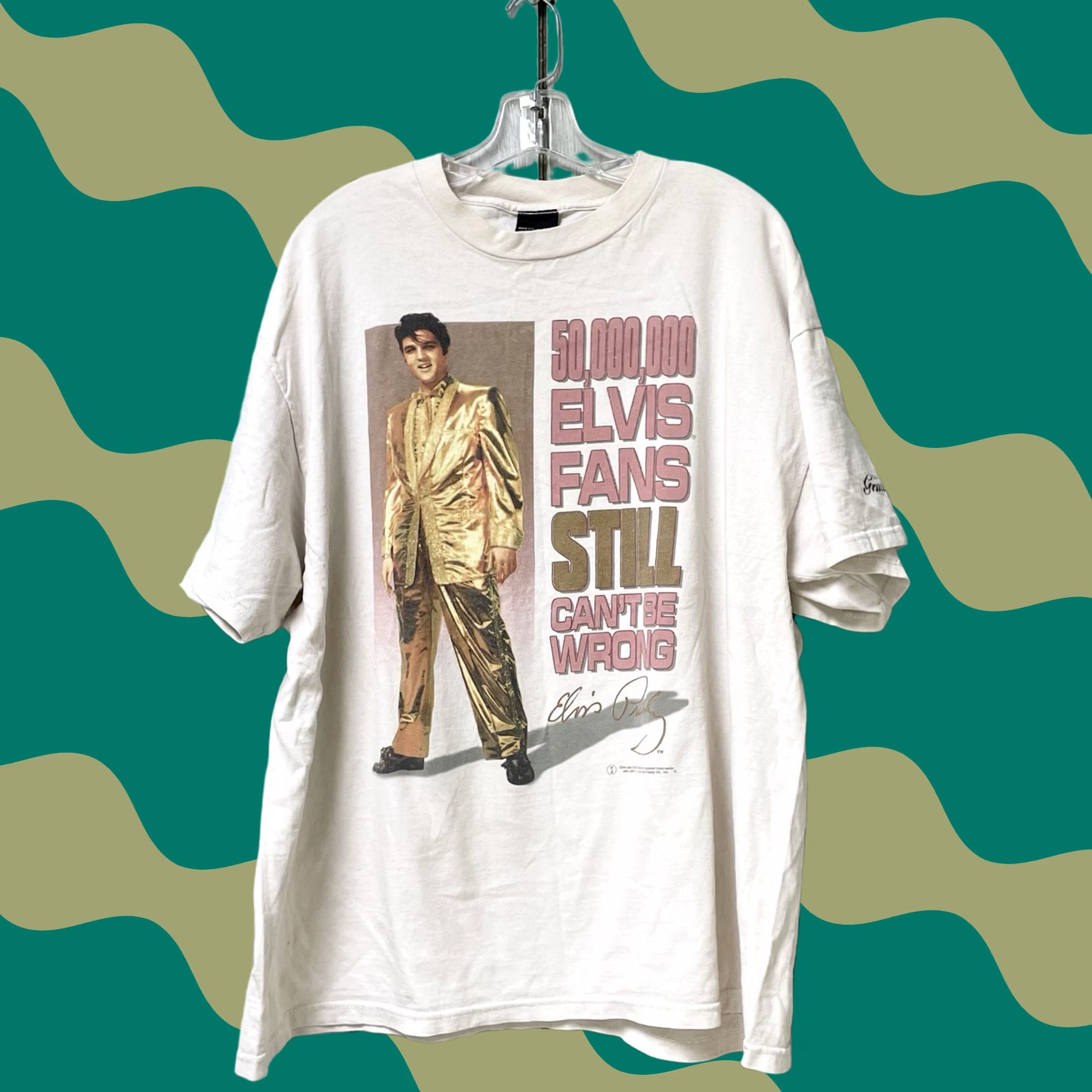 Delta Vintage Delta Pro Weight Elvis Presley 50,000,000 Fans Still Can't Be Wrong Y2K Shirt 2XL Size US XXL / EU 58 / 5 - 1 Thumbnail