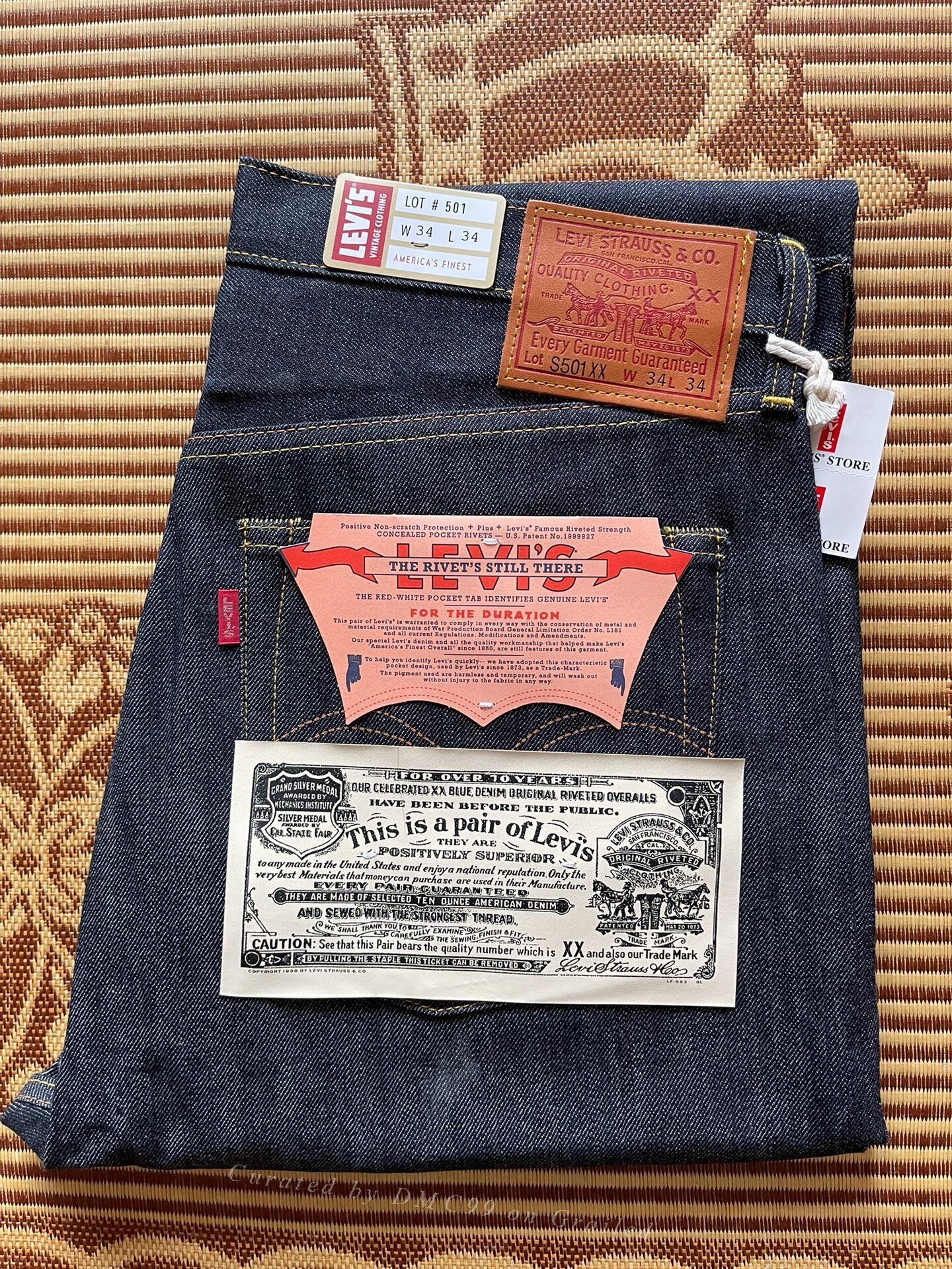 Levi's Vintage Clothing Levi's LVC S501XX 1944 W34 Jeans Size US 34 / EU 50 - 1 Thumbnail