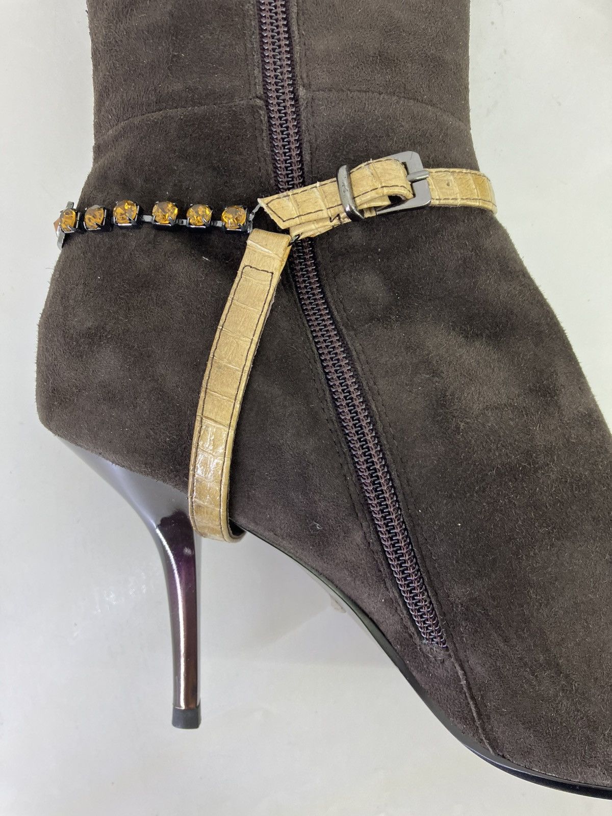 Vintage Suede leather knee high boots El Dantes snake print Y2K Size US 9 / IT 39 - 8 Thumbnail