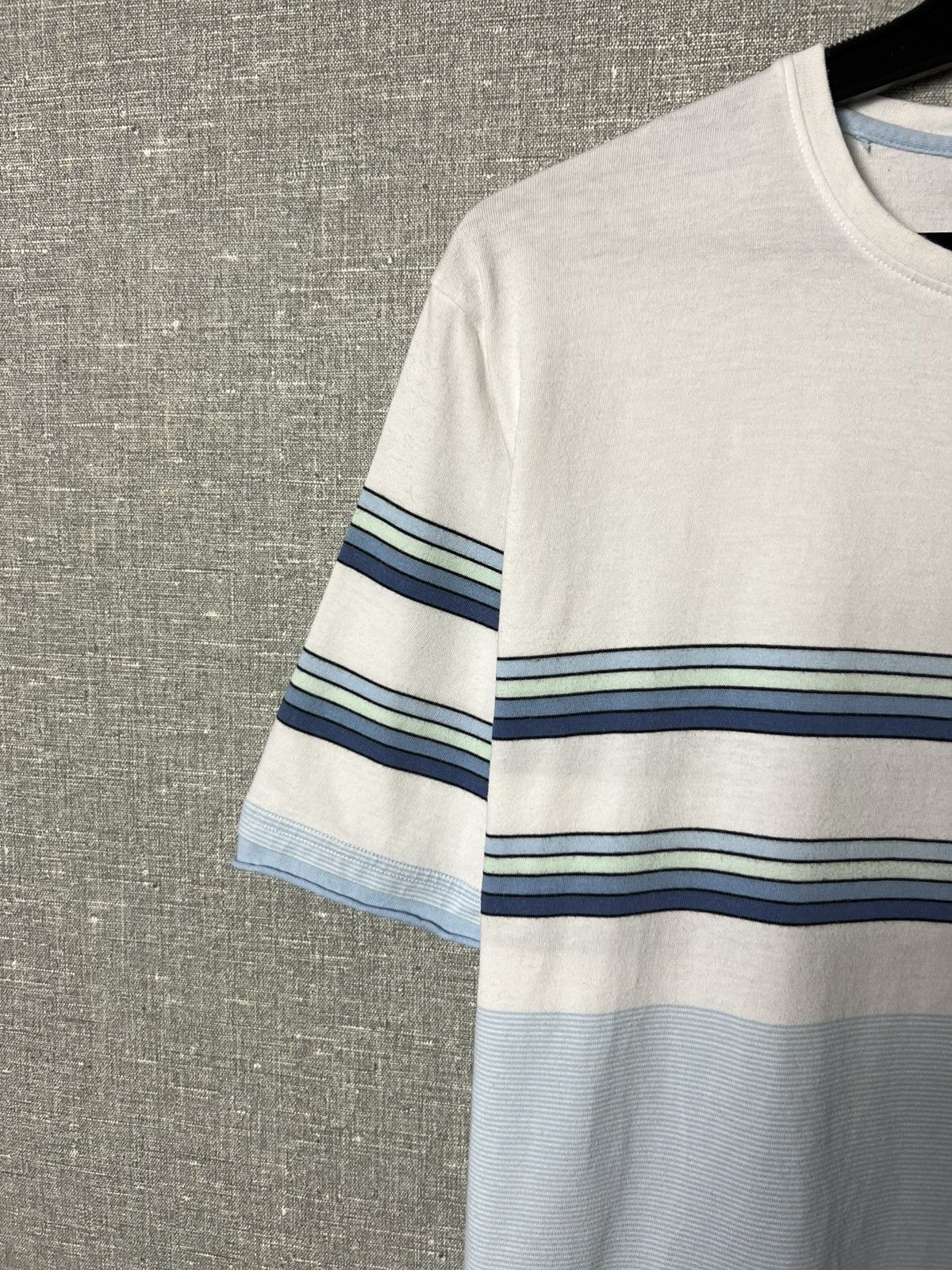 Vintage × Yves Saint Laurent Rare Yves Saint Laurent Striped Tee Embroidered Small Logo Size US M / EU 48-50 / 2 - 6 Thumbnail