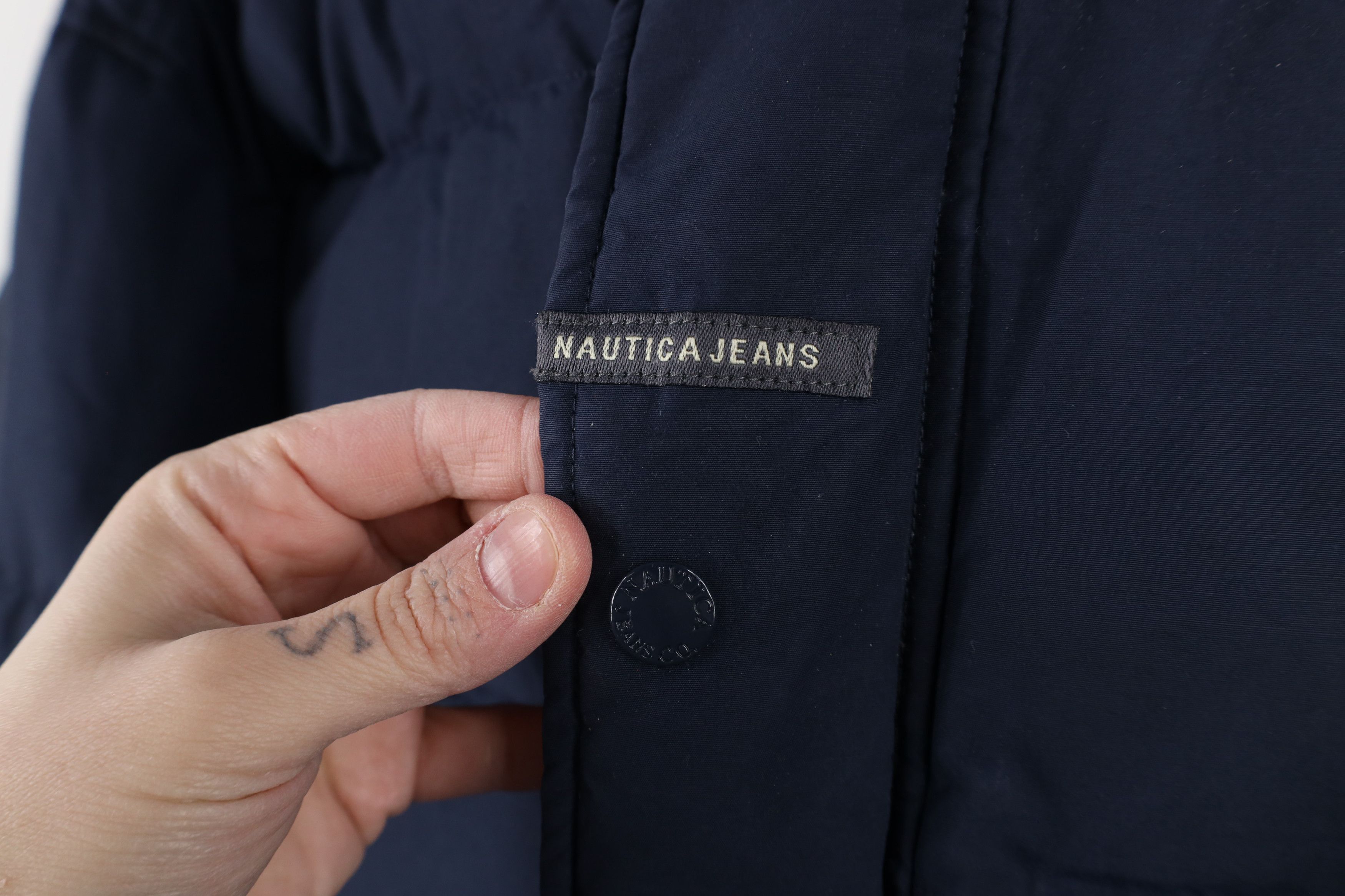 Nautica × Vintage Vintage 90s Nautica Duck Down Fill Hooded Puffer Jacket Blue Size US S / EU 44-46 / 1 - 5 Thumbnail