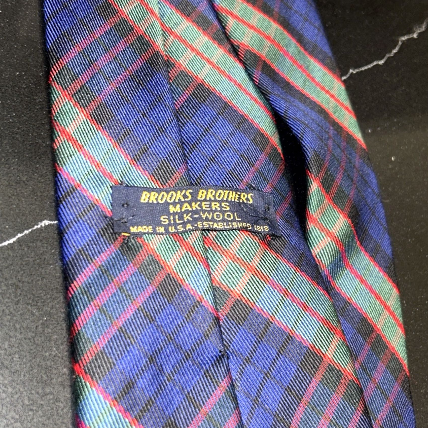 Brooks Brothers VTG Brooks Brothers Makers Tie Tartan Plaid Wool Silk USA Hand Block Men Tie Multicolor Classic Width Holiday Christmas 100% Wool Adjustable One Size Size ONE SIZE - 7 Thumbnail