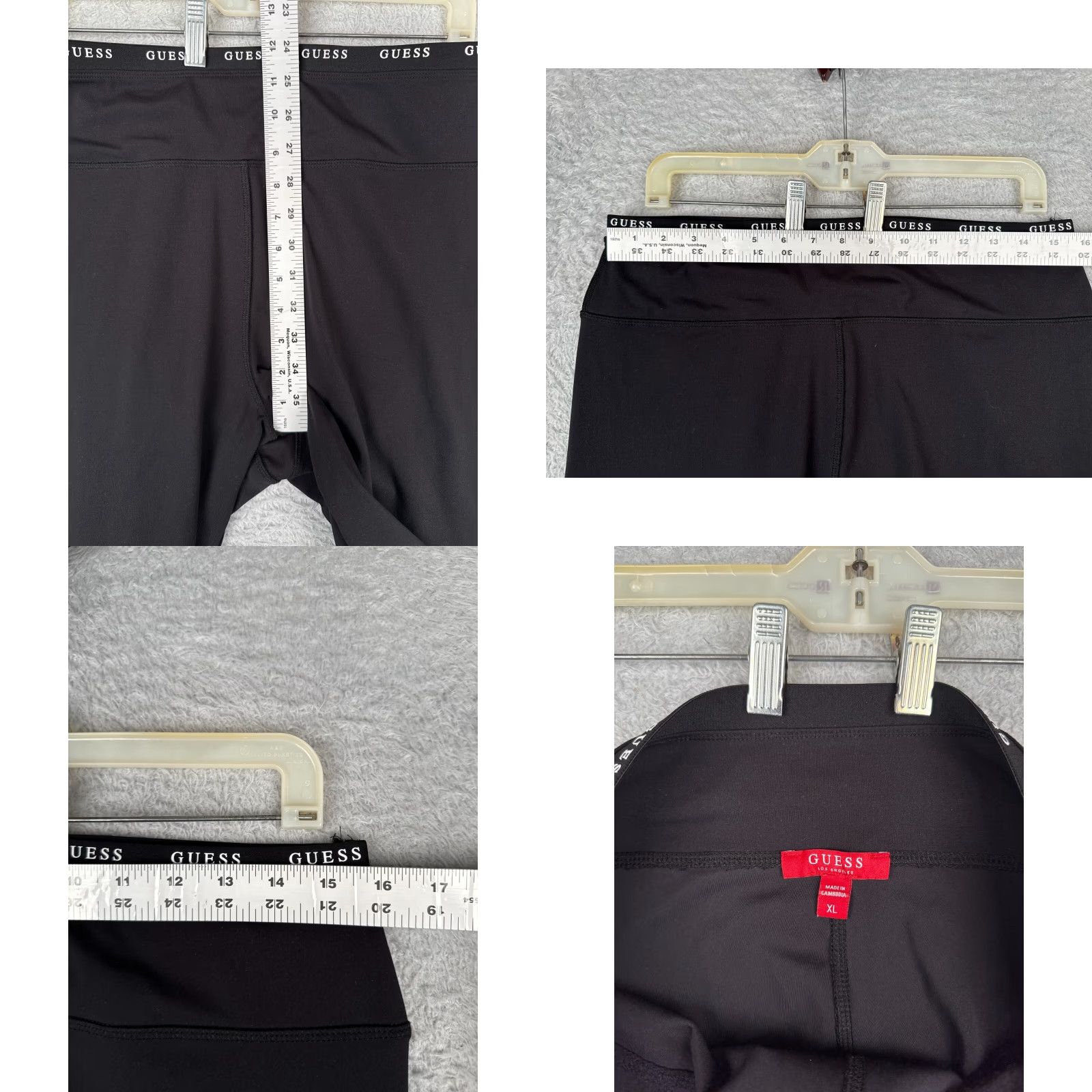 Guess GUESS Shorts Women L Polyester Spandex Pockets Yoga Gym 12" Casual Black Size 36" / US 14 / IT 50 - 8 Thumbnail
